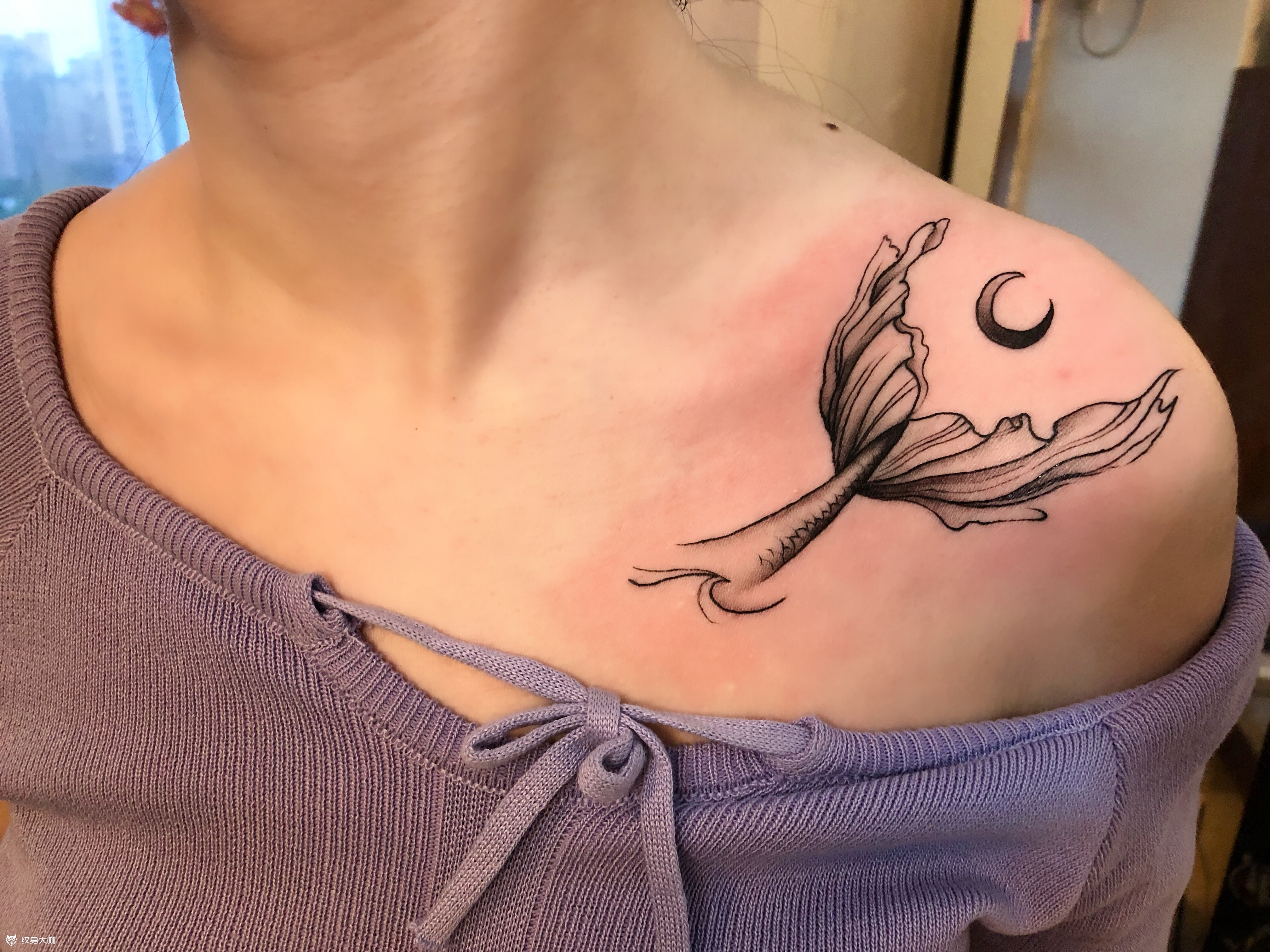 鱼尾_纹身图案手稿图片_李欣的纹身作品集