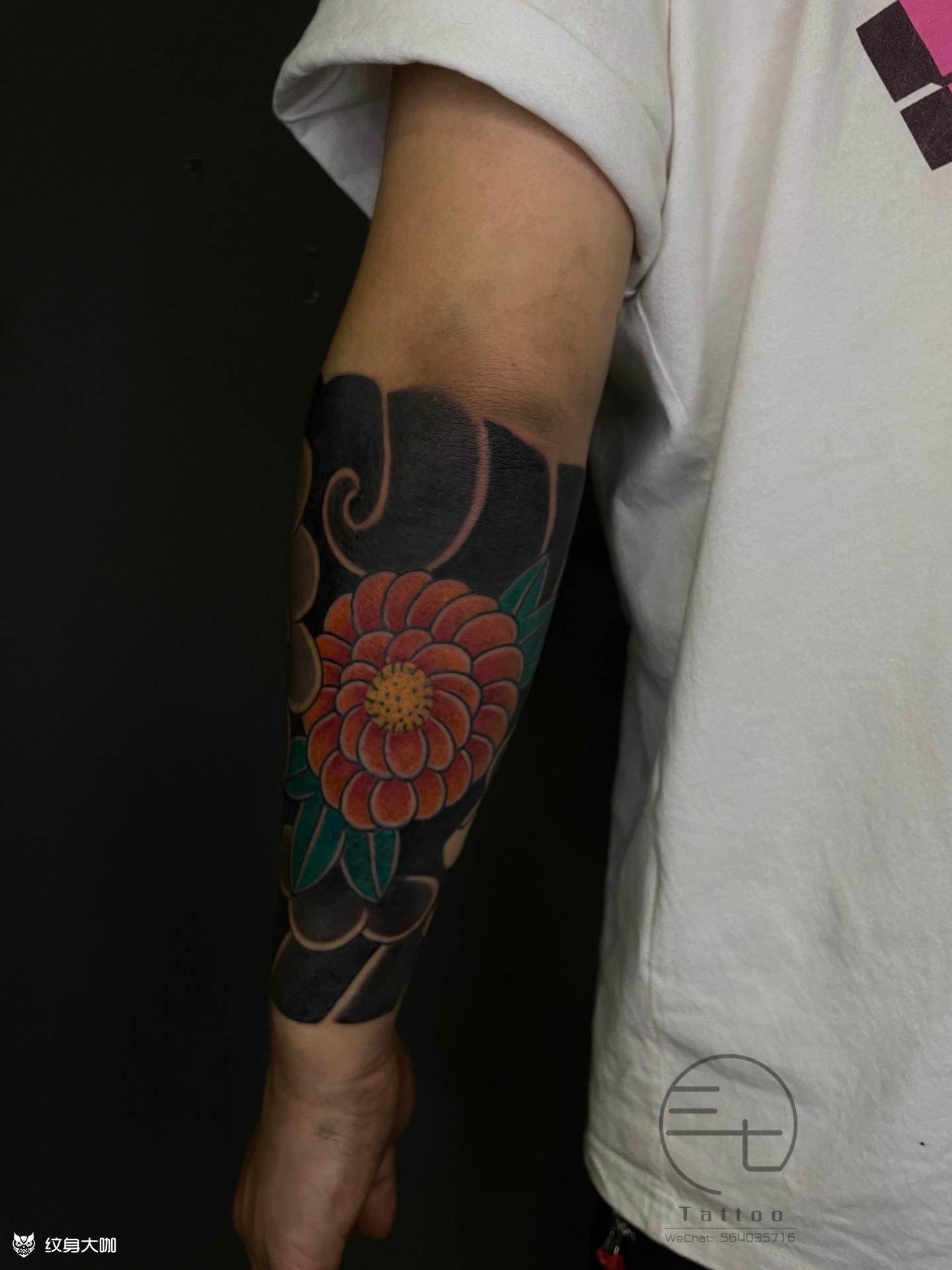 日式包小臂61 未完_纹身图案手稿图片_楽七的纹身作品集