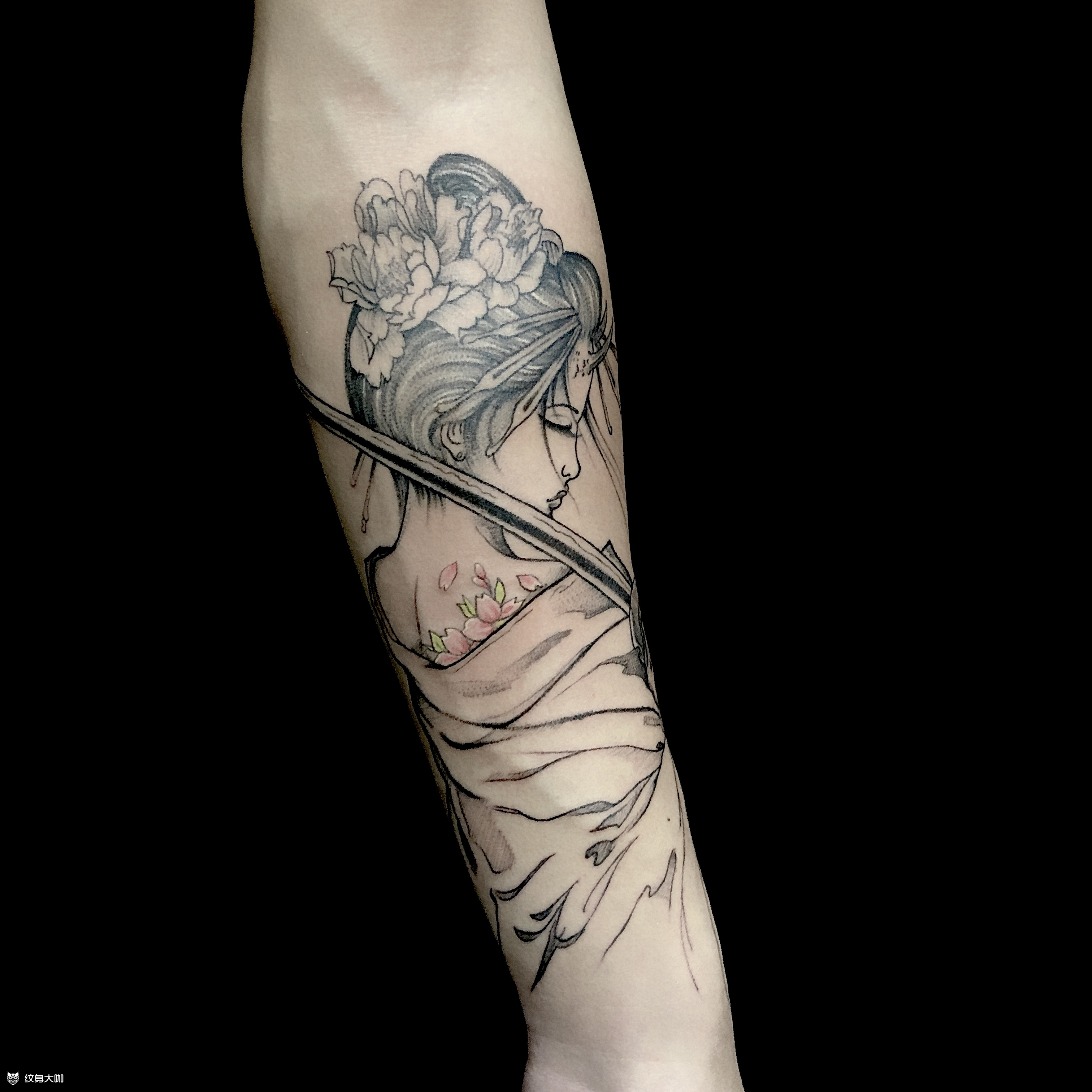 艺伎_纹身图案手稿图片_kesy的纹身作品集