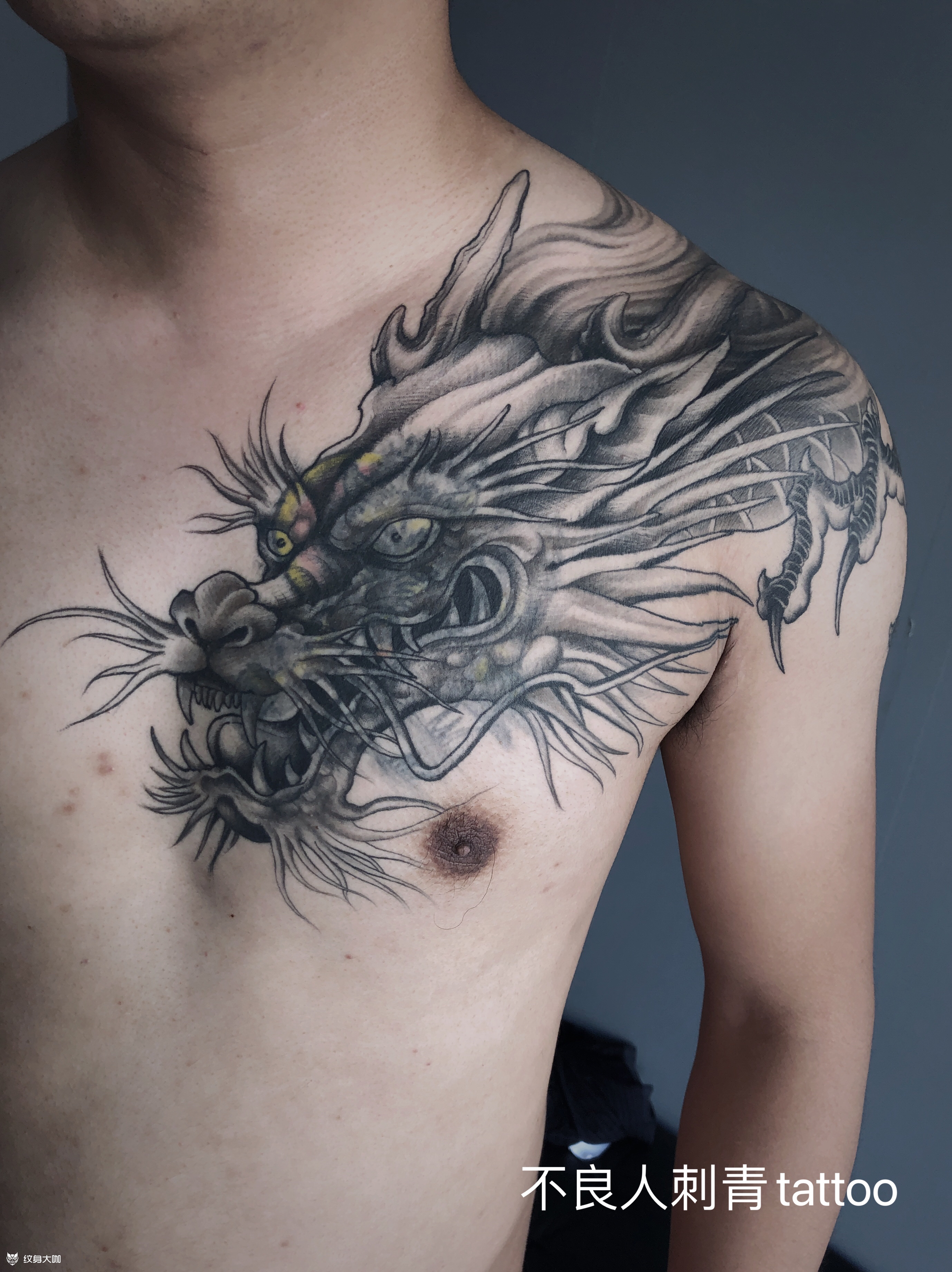 过肩龙_纹身图案手稿图片_ll的纹身作品集