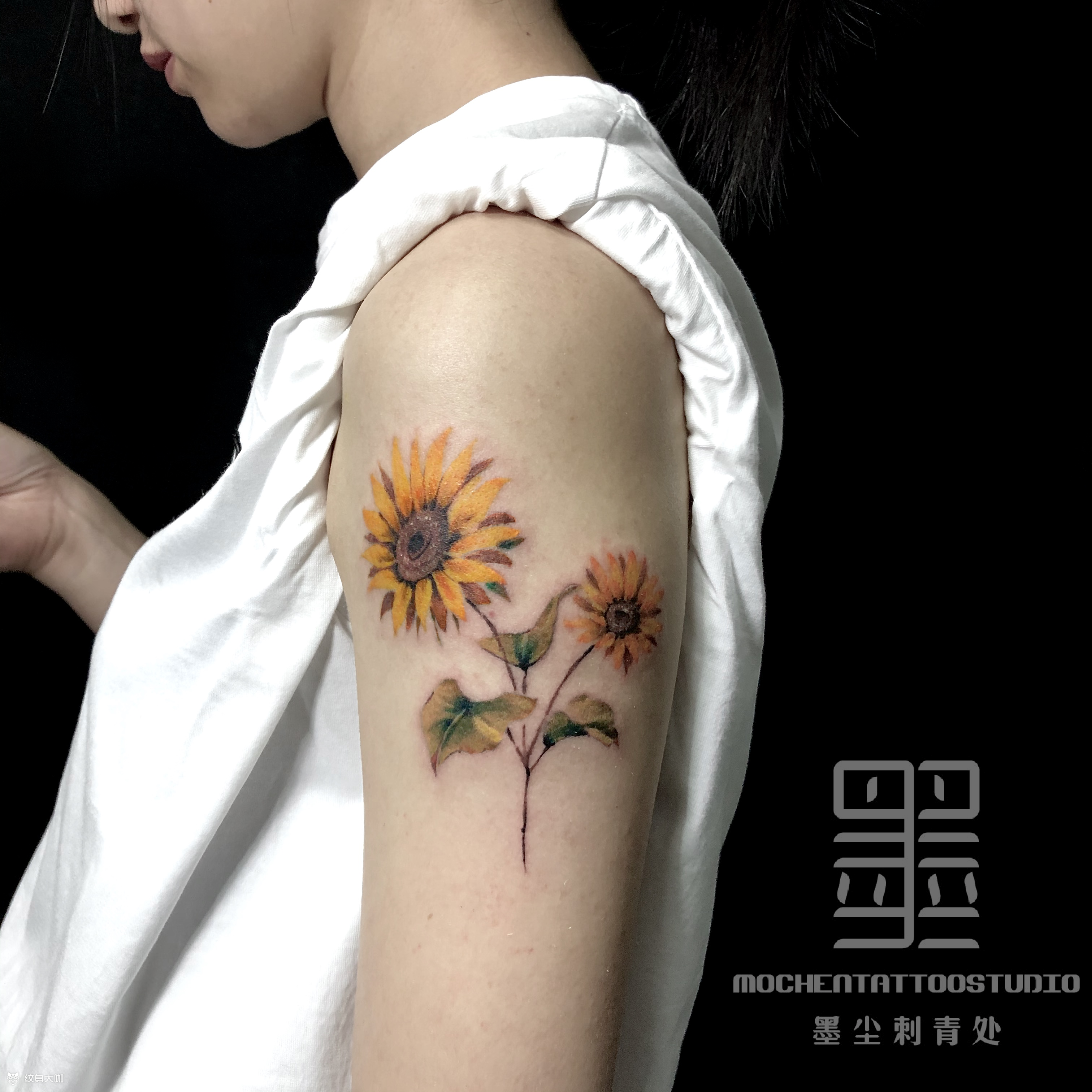 向日葵_纹身图案手稿图片_墨尘的纹身作品集