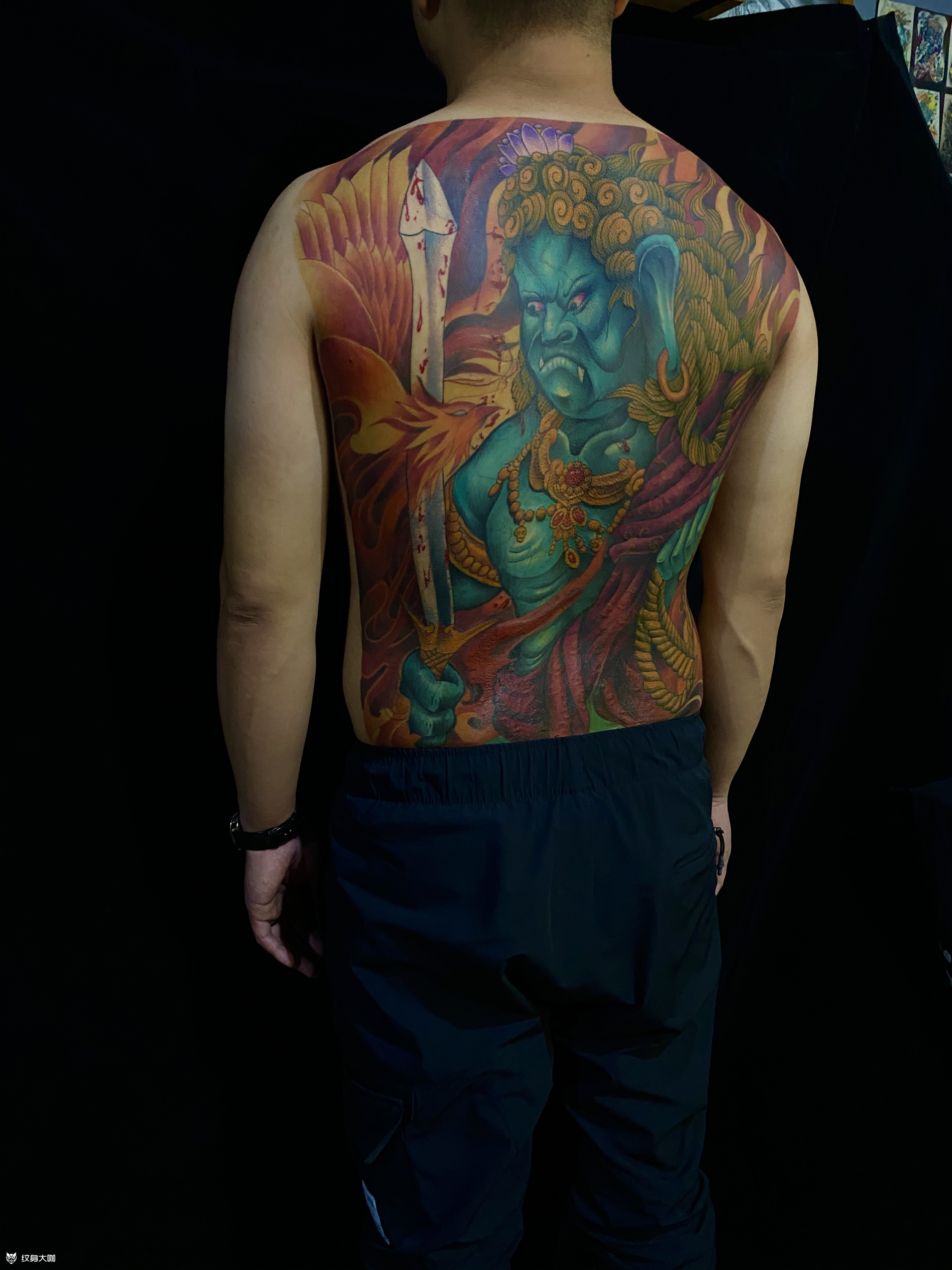 不动明王 凤凰 满背 重彩遮_纹身吧社区 - 纹身大咖