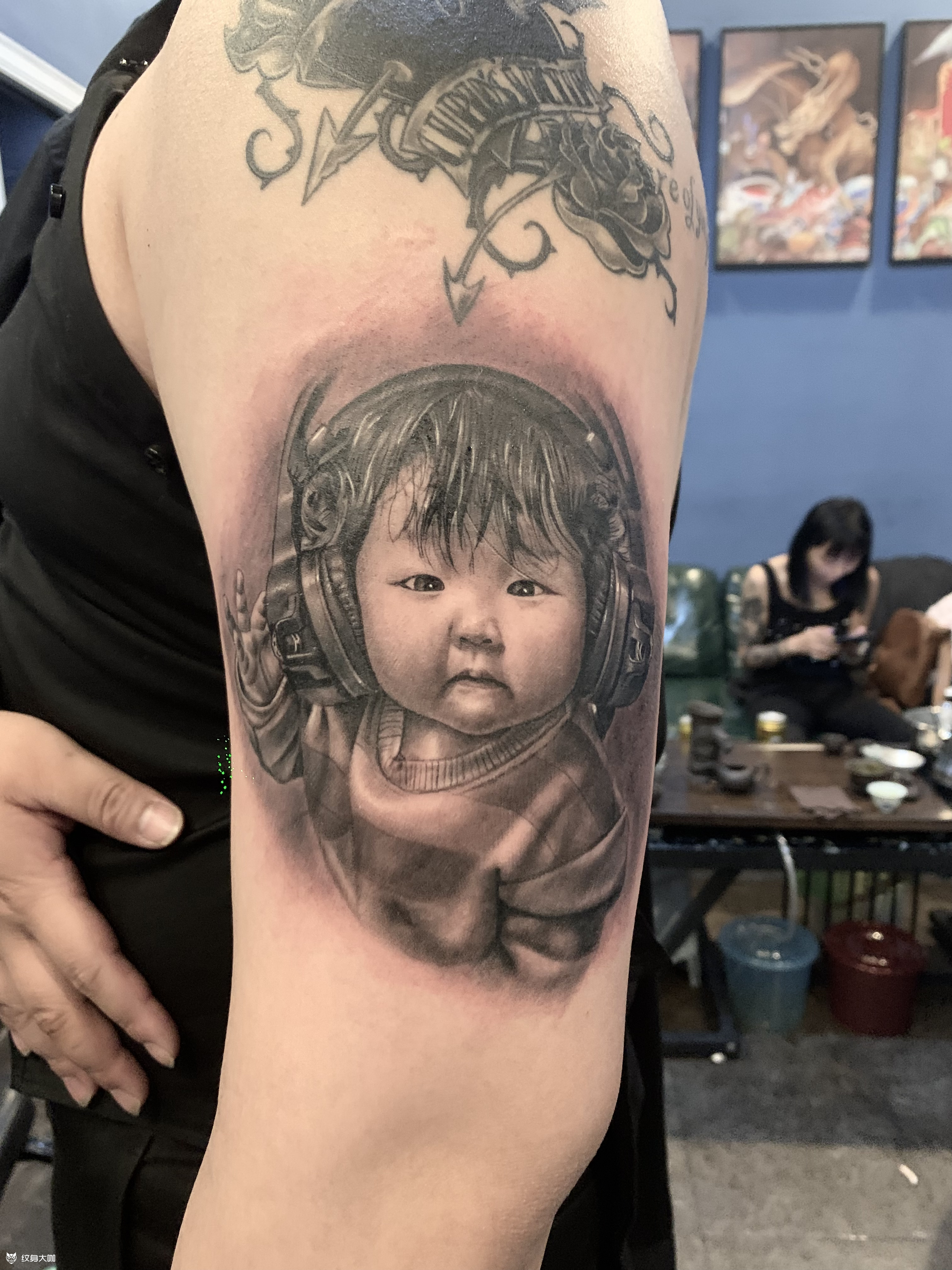 宝宝肖像_纹身图案手稿图片_刘邦的纹身作品集