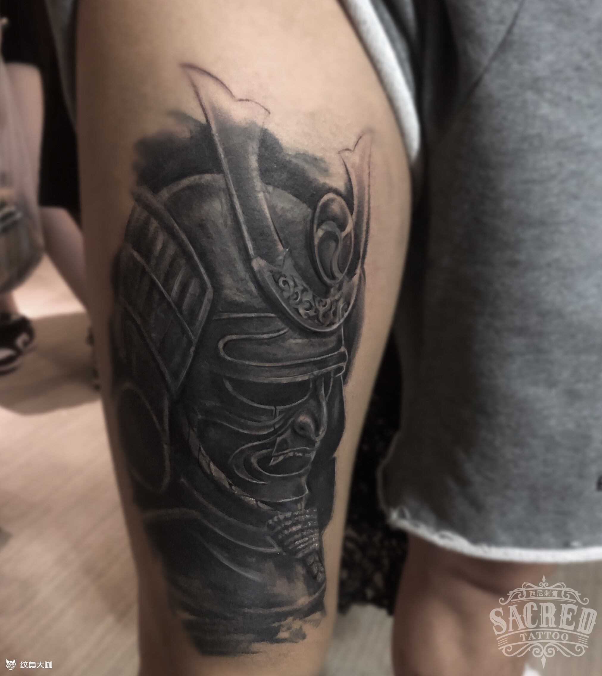 鬼武士(遮盖)_纹身图案手稿图片_麟allen的纹身作品集