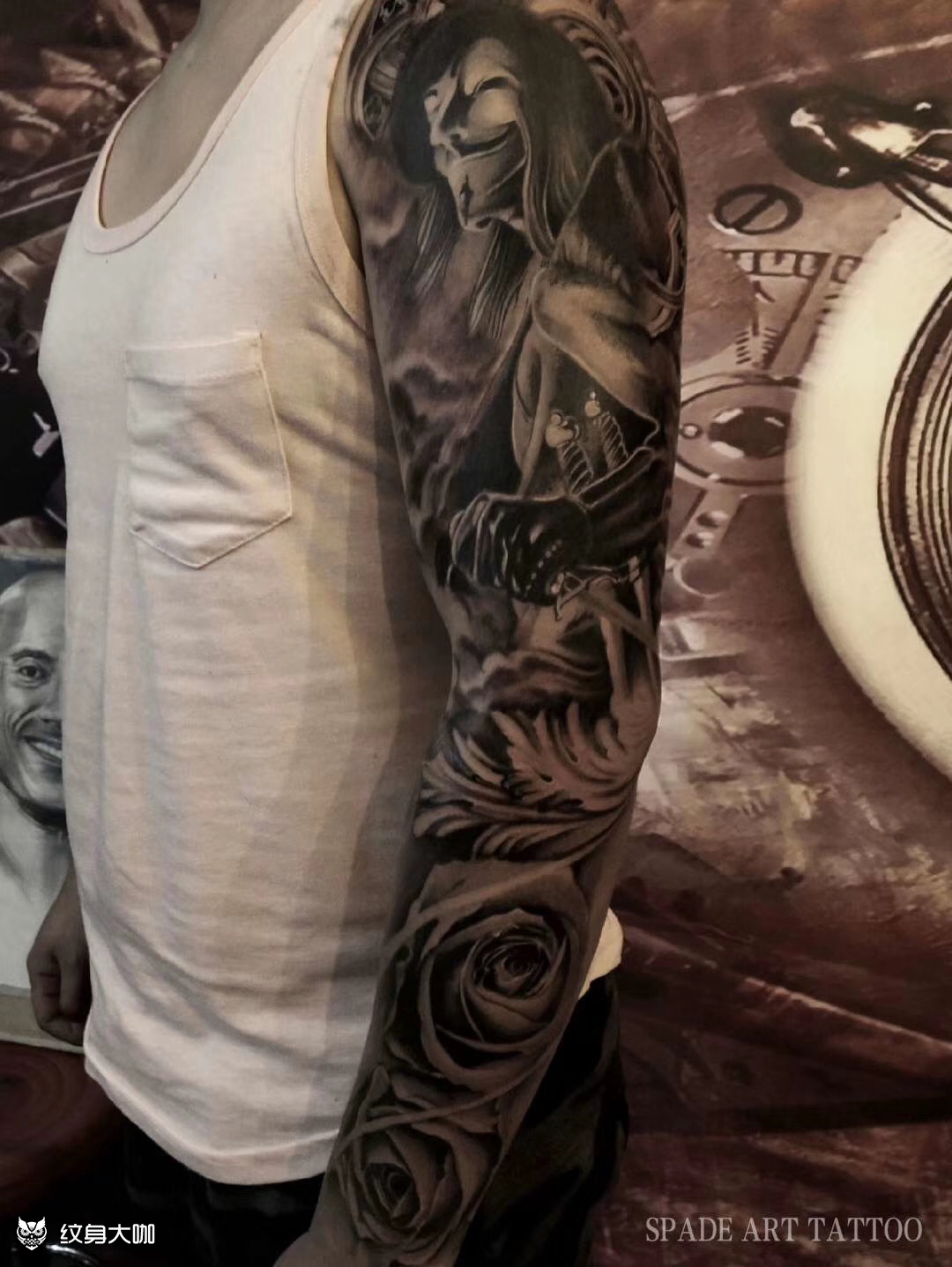 v先生写实花臂_纹身图案手稿图片_k先生的纹身作品集