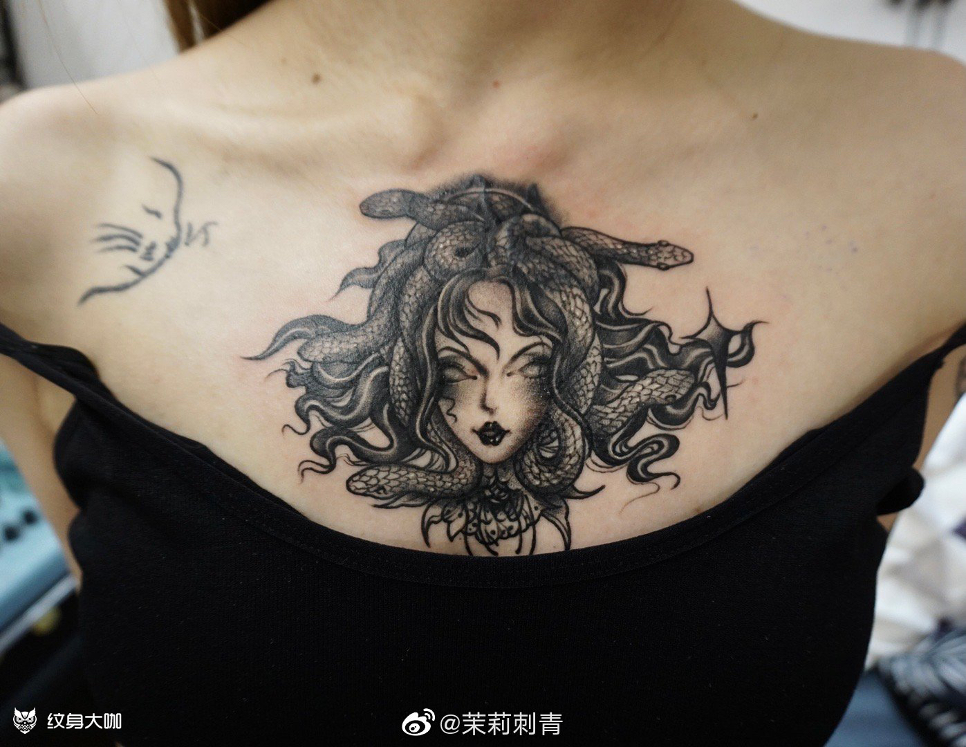 美杜莎_纹身图案手稿图片_茉莉的纹身作品集