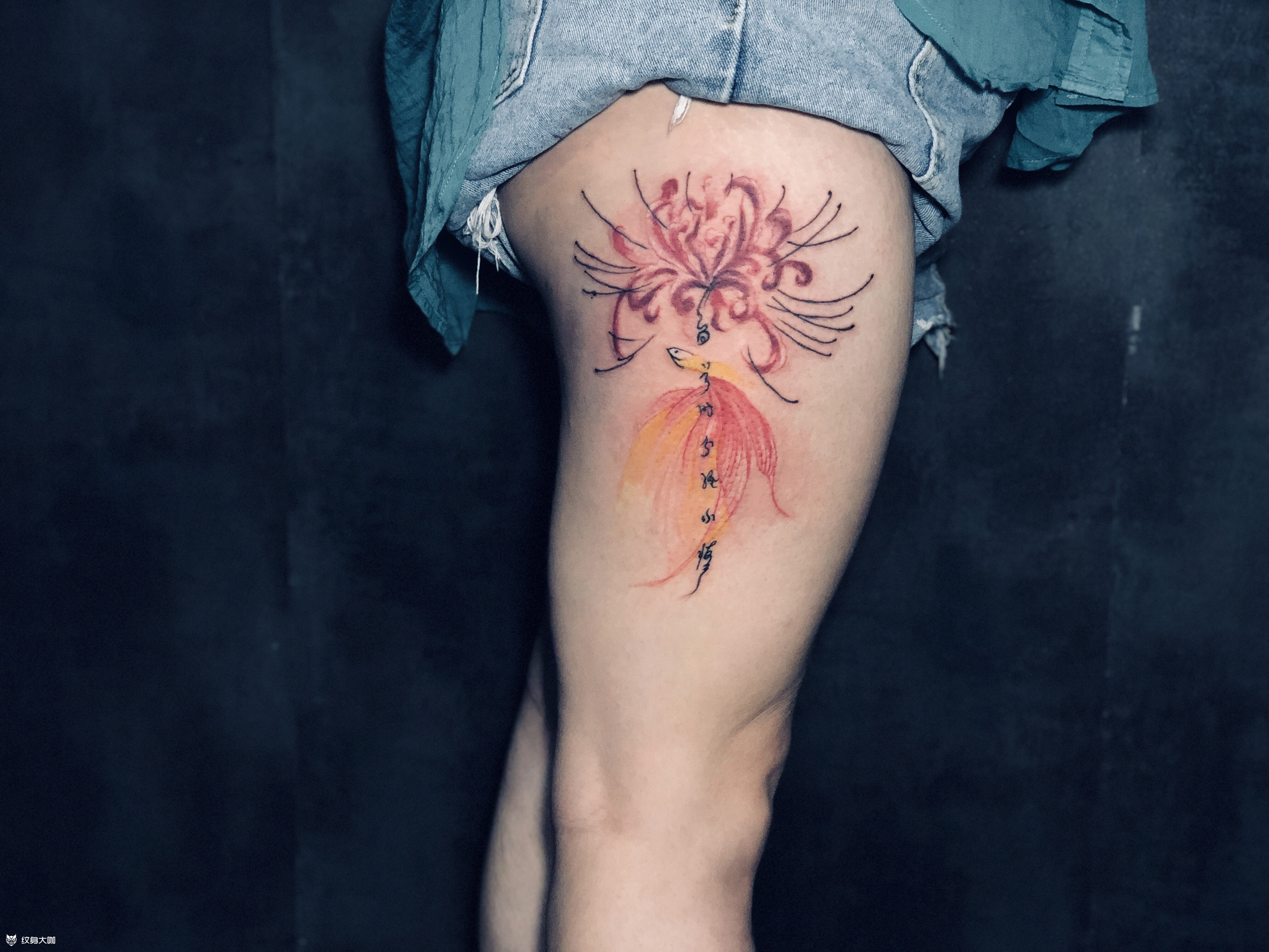 彼岸花_纹身图案手稿图片_阿洋的纹身作品集