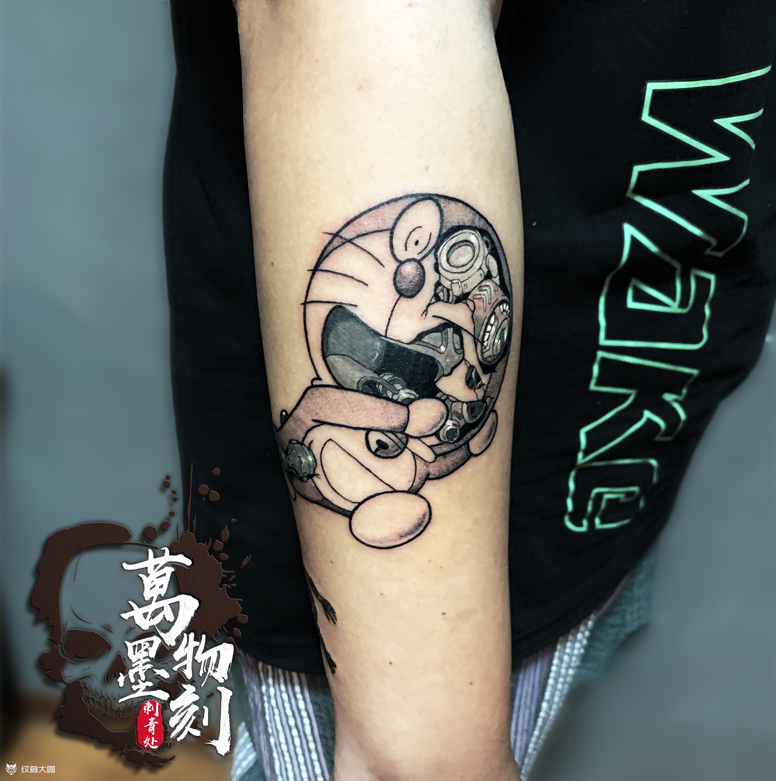 机器猫_纹身图案手稿图片_陈凡的纹身作品集