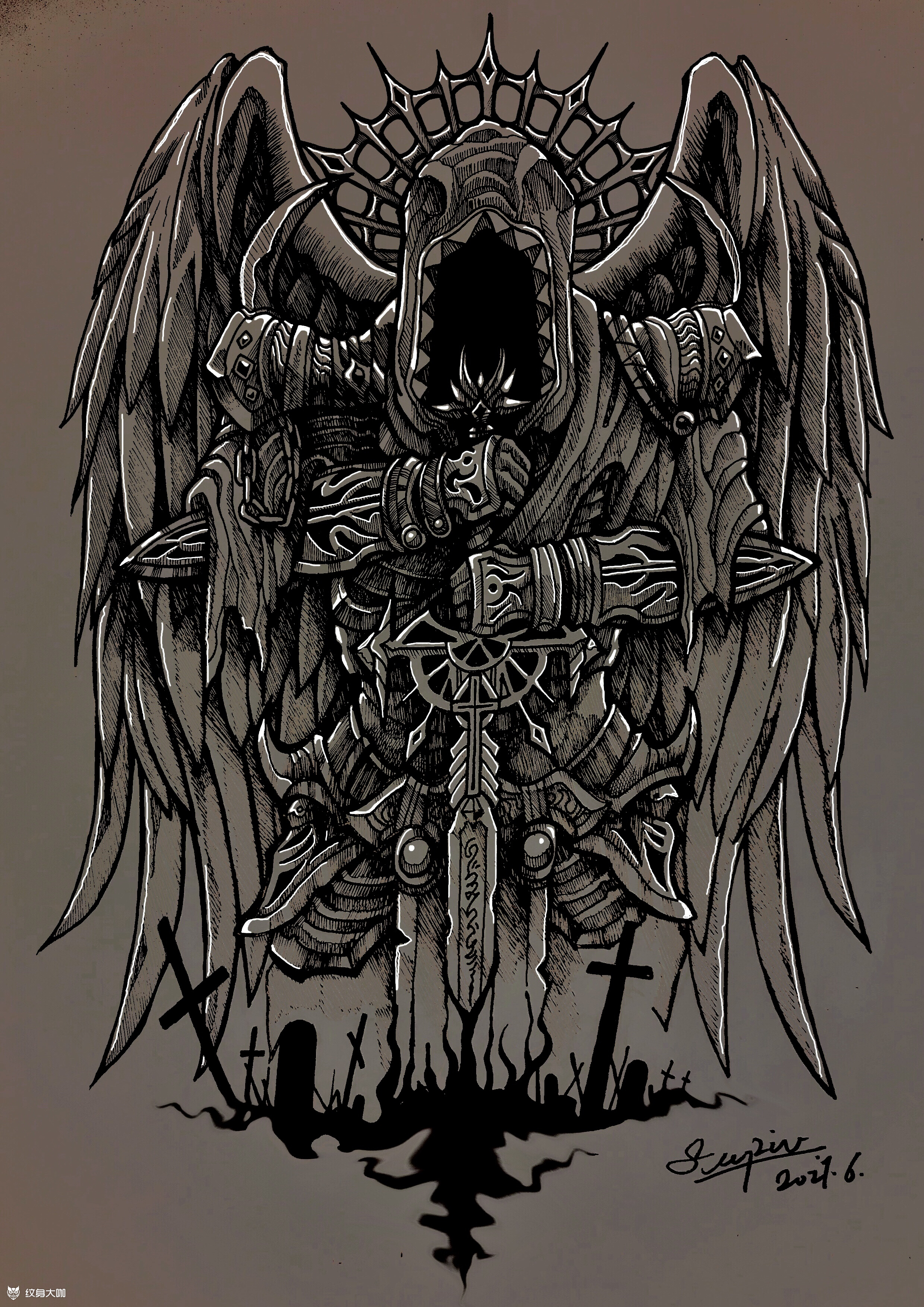 大天使遮盖客人需求为遮盖,包_纹身吧社区 - 纹身大咖