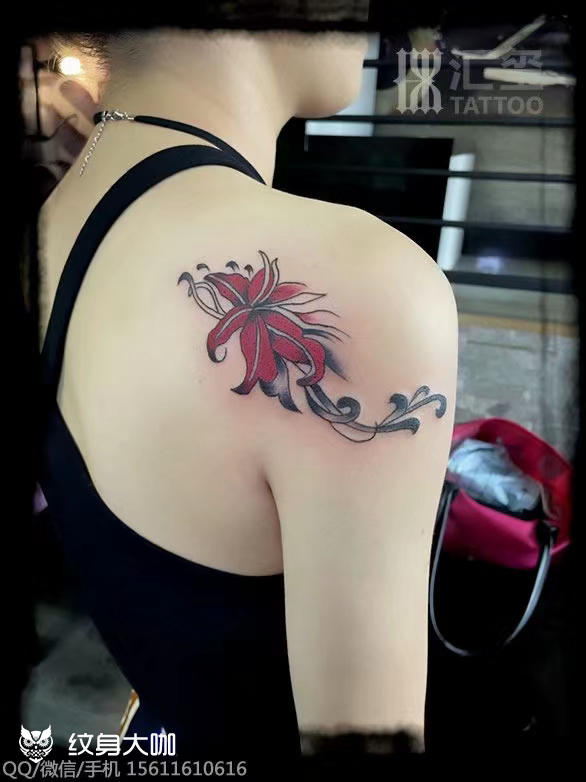 彼岸花_纹身图案手稿图片_慧子的纹身作品集