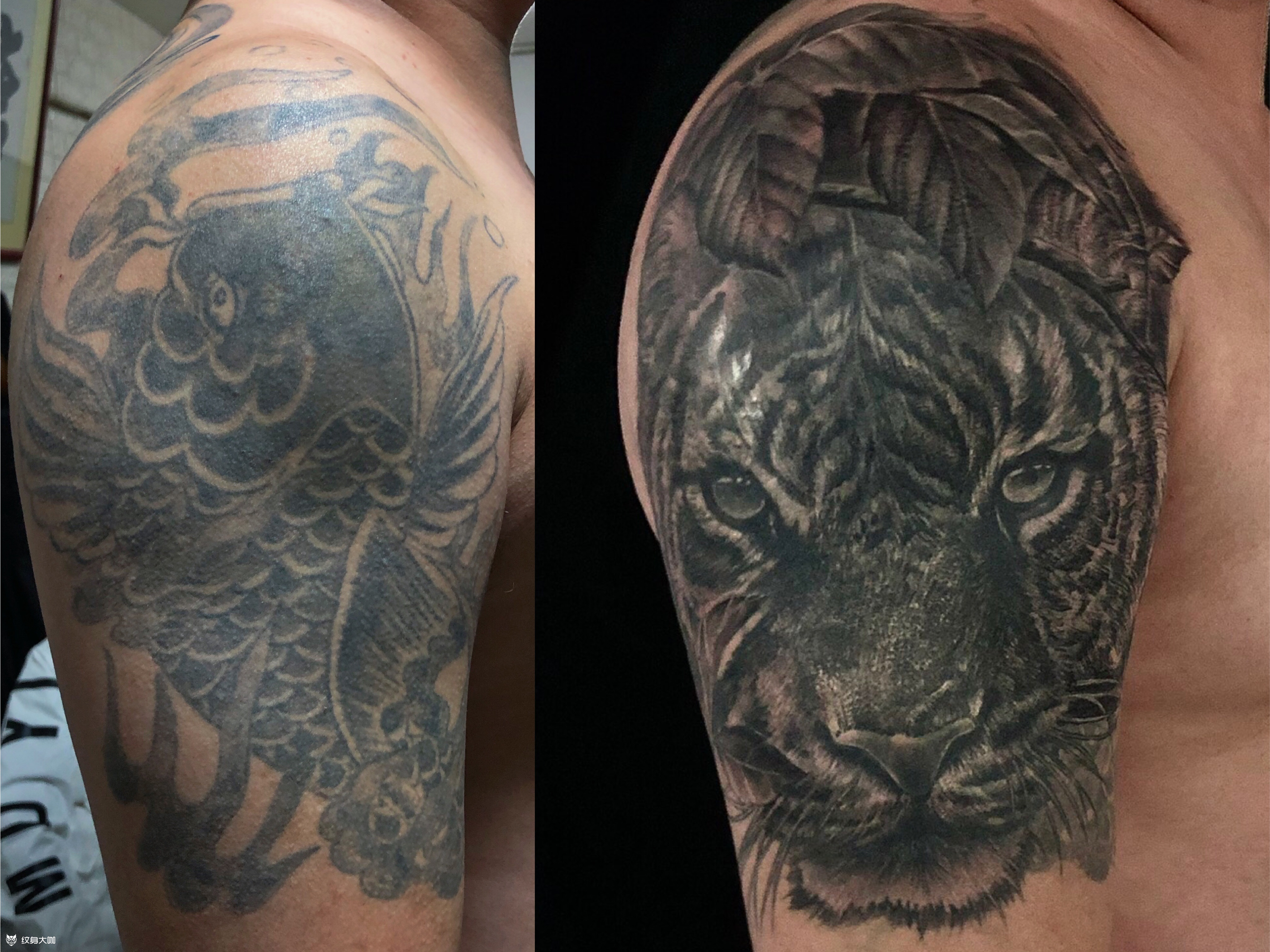 96唐绣·大臂暴力遮盖方案_纹身吧社区 - 纹身大咖