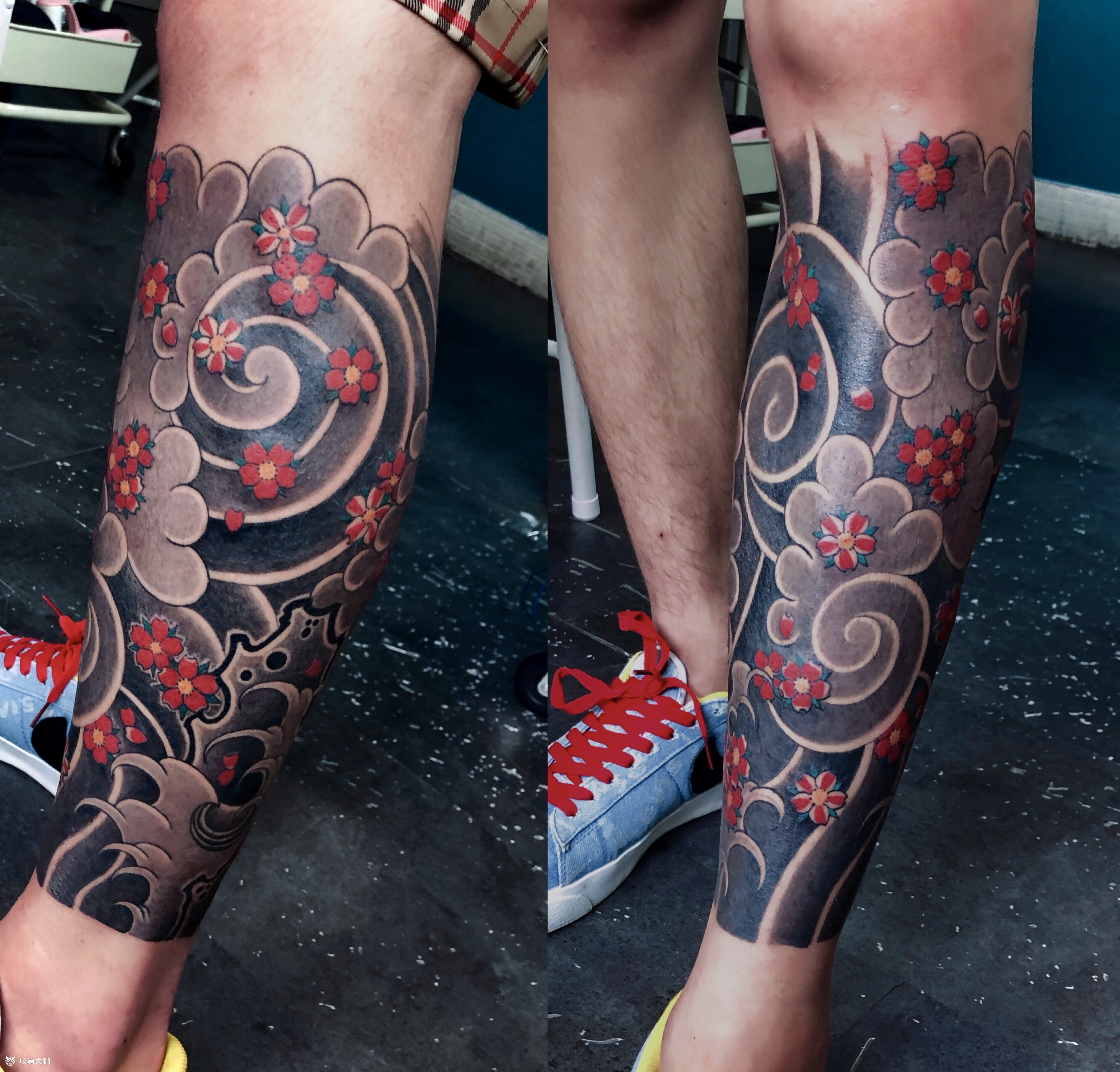 包小腿老传统_纹身图案手稿图片_魏佳星的纹身作品集