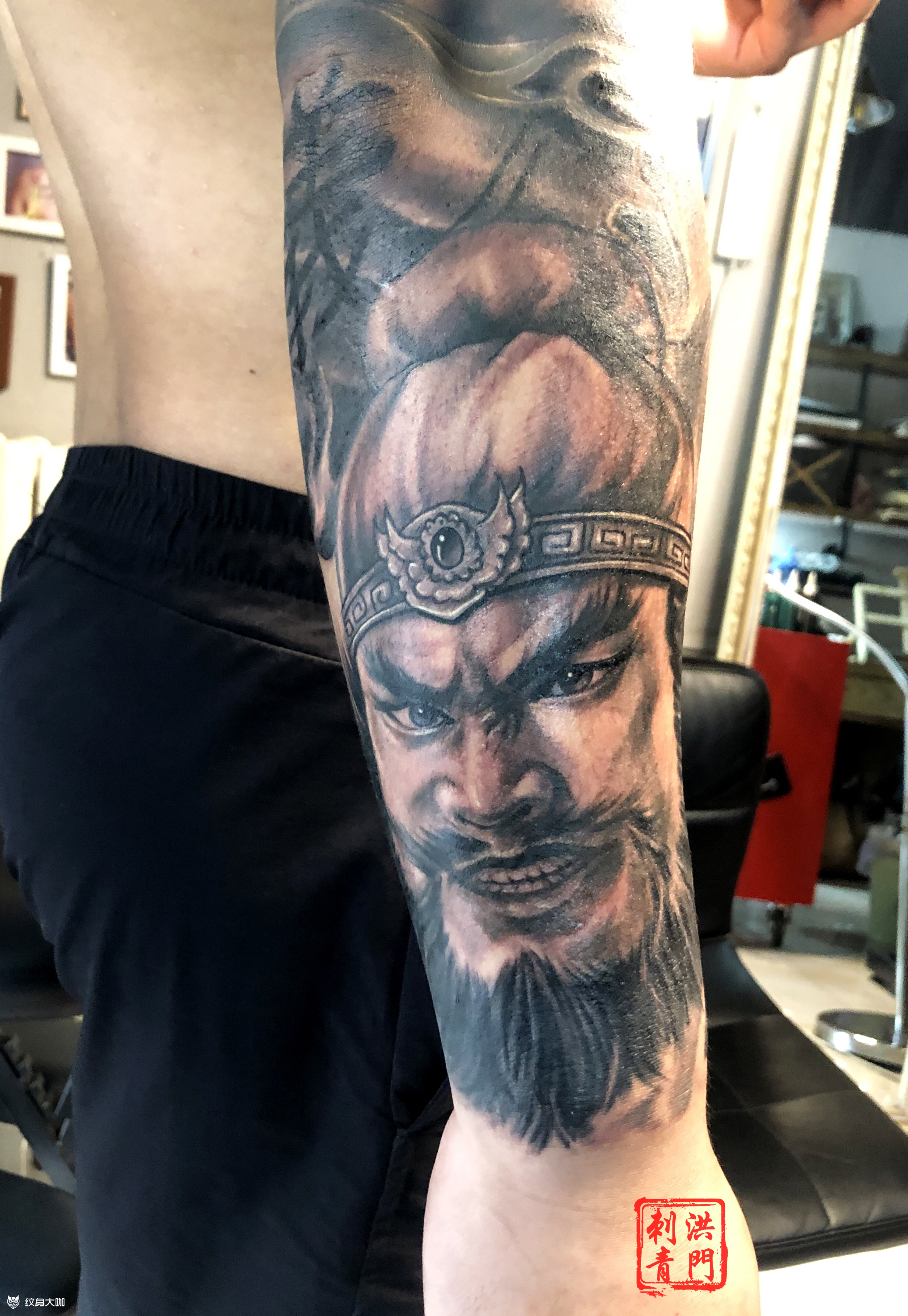 张飞_纹身图案手稿图片_大鹤的纹身作品集