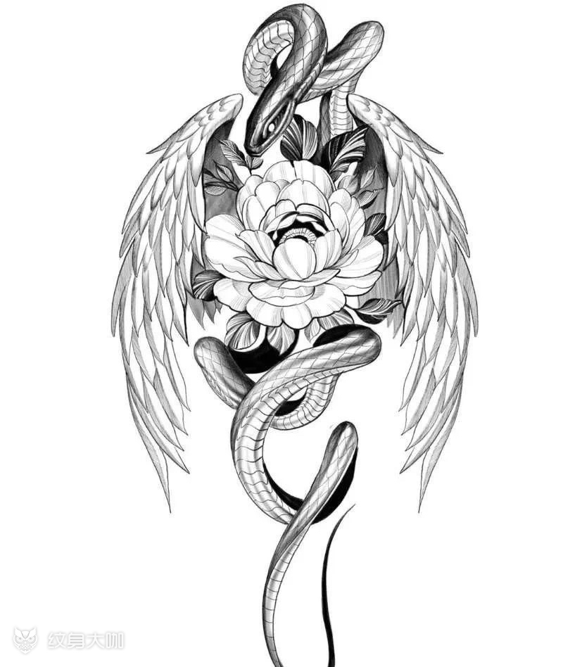 翅膀手稿_纹身吧社区 - 纹身大咖