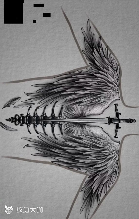 翅膀手稿_纹身吧社区 - 纹身大咖