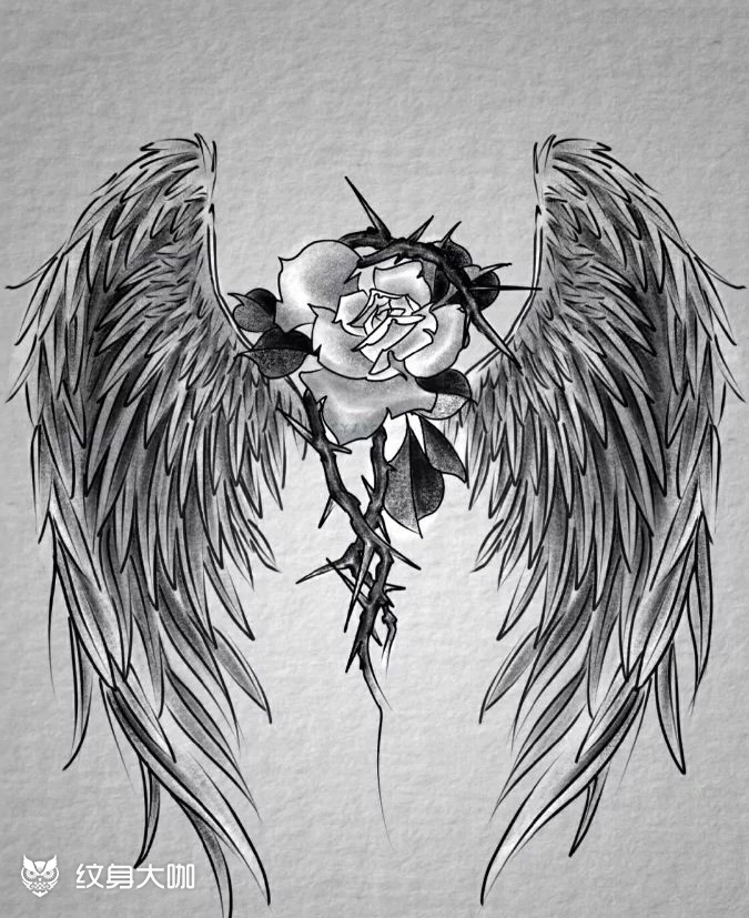 翅膀手稿_纹身吧社区 - 纹身大咖