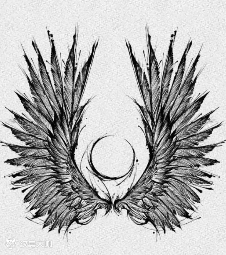 翅膀手稿_纹身吧社区 - 纹身大咖
