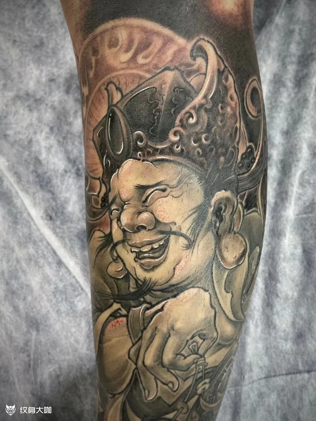 财神 小腿外侧_纹身图案手稿图片_相 tattoo吕相的纹身作品集