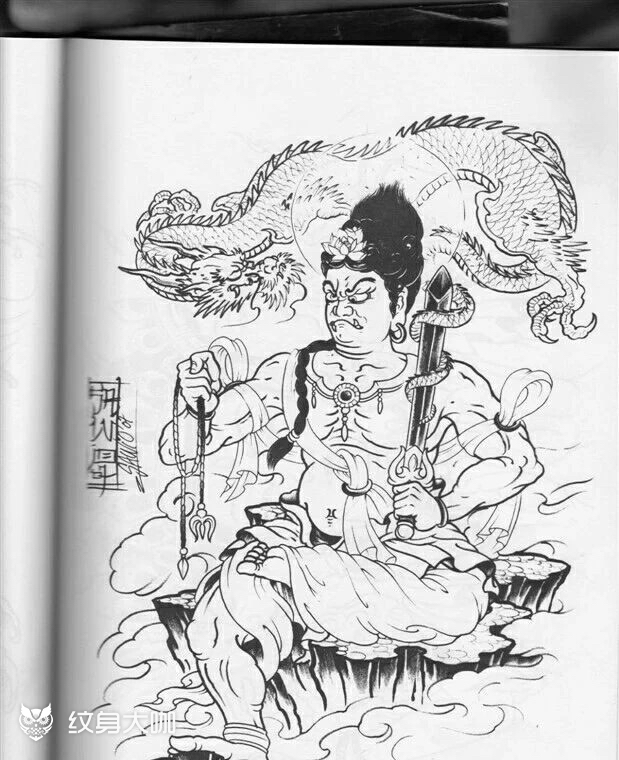 老款纹身素材线稿