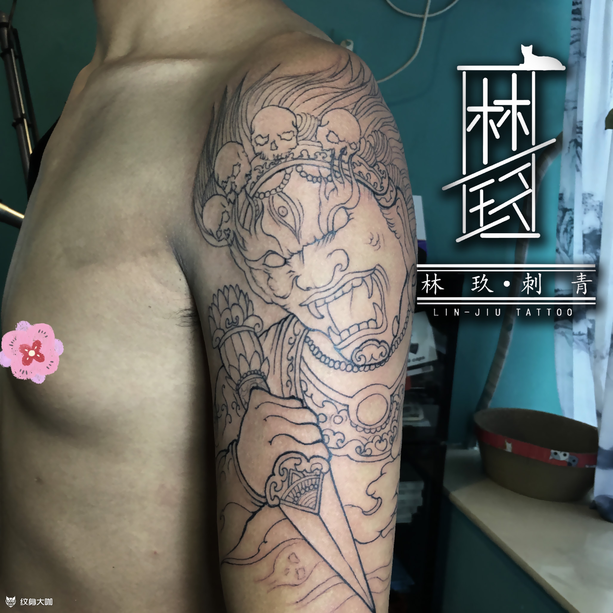 大黑天_纹身图案手稿图片_温潇的纹身作品集