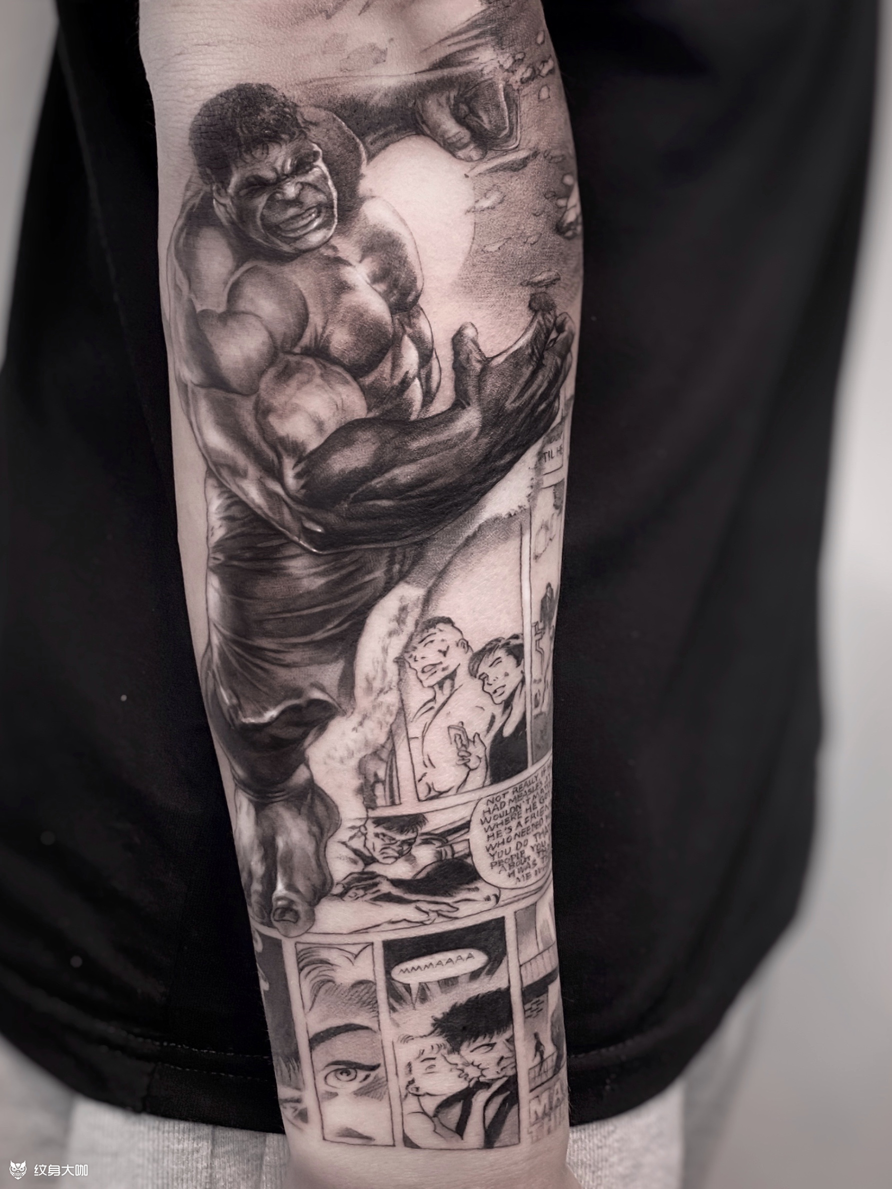 绿巨人_纹身图案手稿图片_赵丹青的纹身作品集