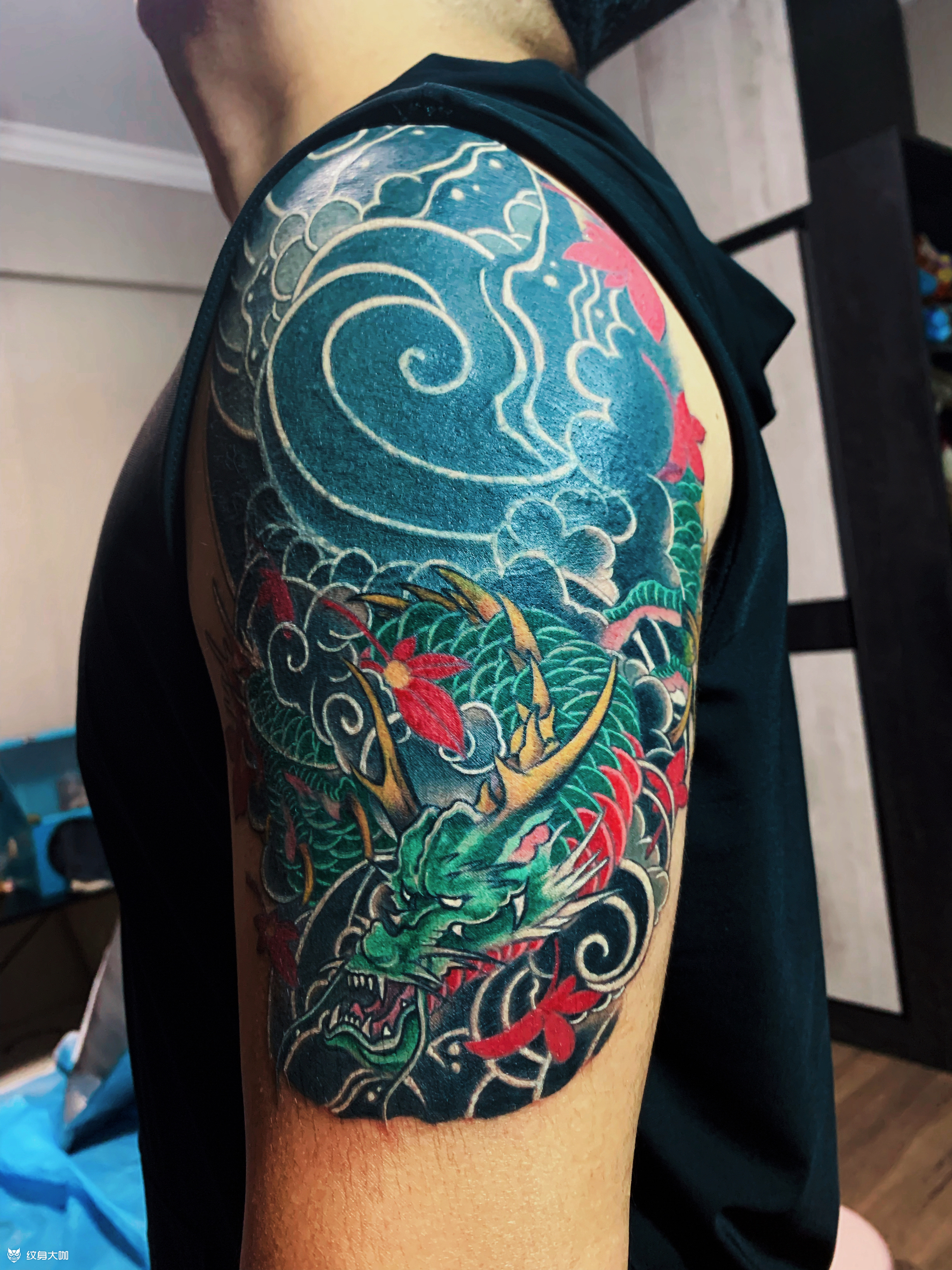 传统龙(遮盖)_纹身图案手稿图片_付丽亚的纹身作品集