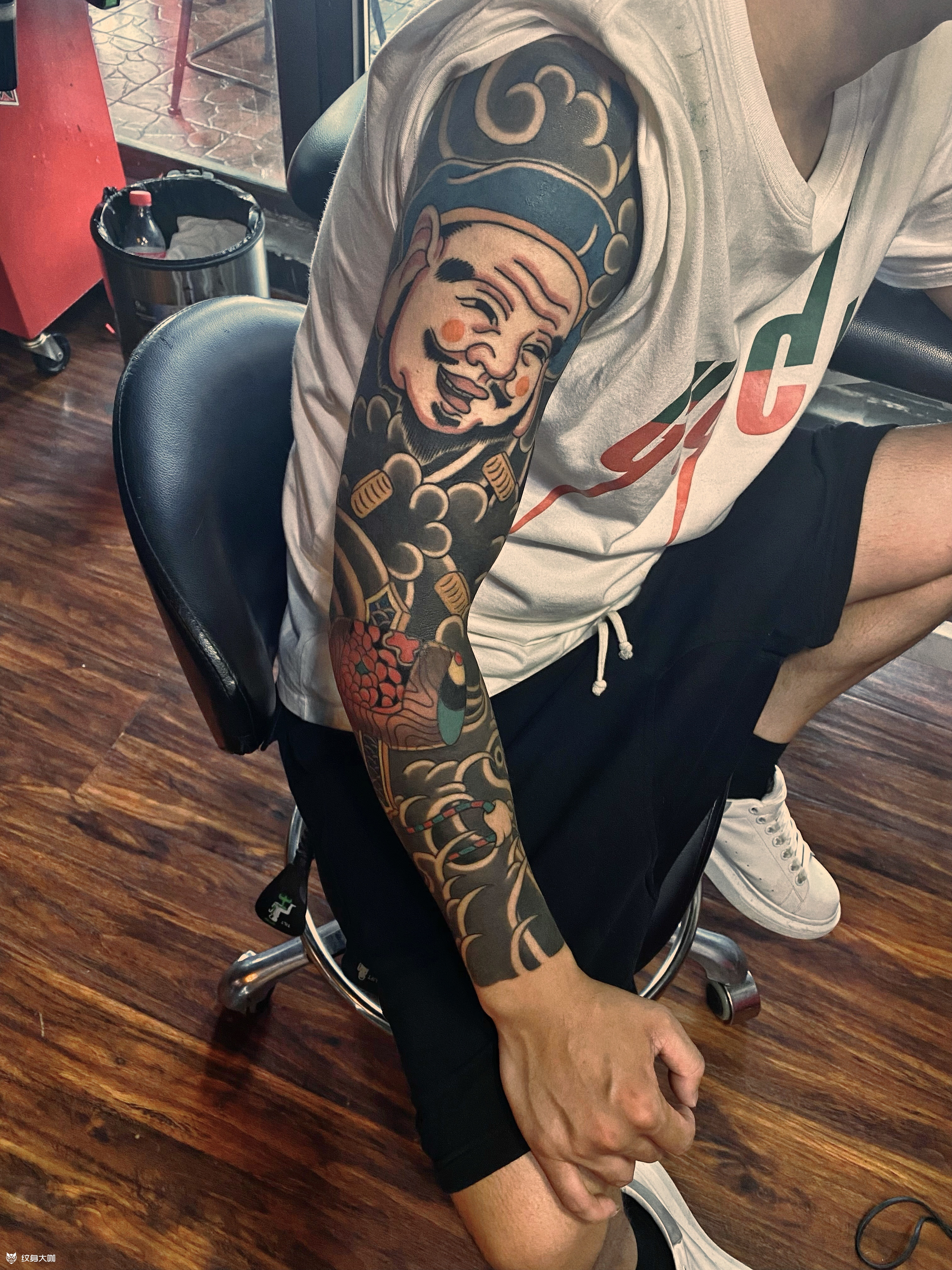 老传统福神花臂_纹身图案手稿图片_董昊天的纹身作品集