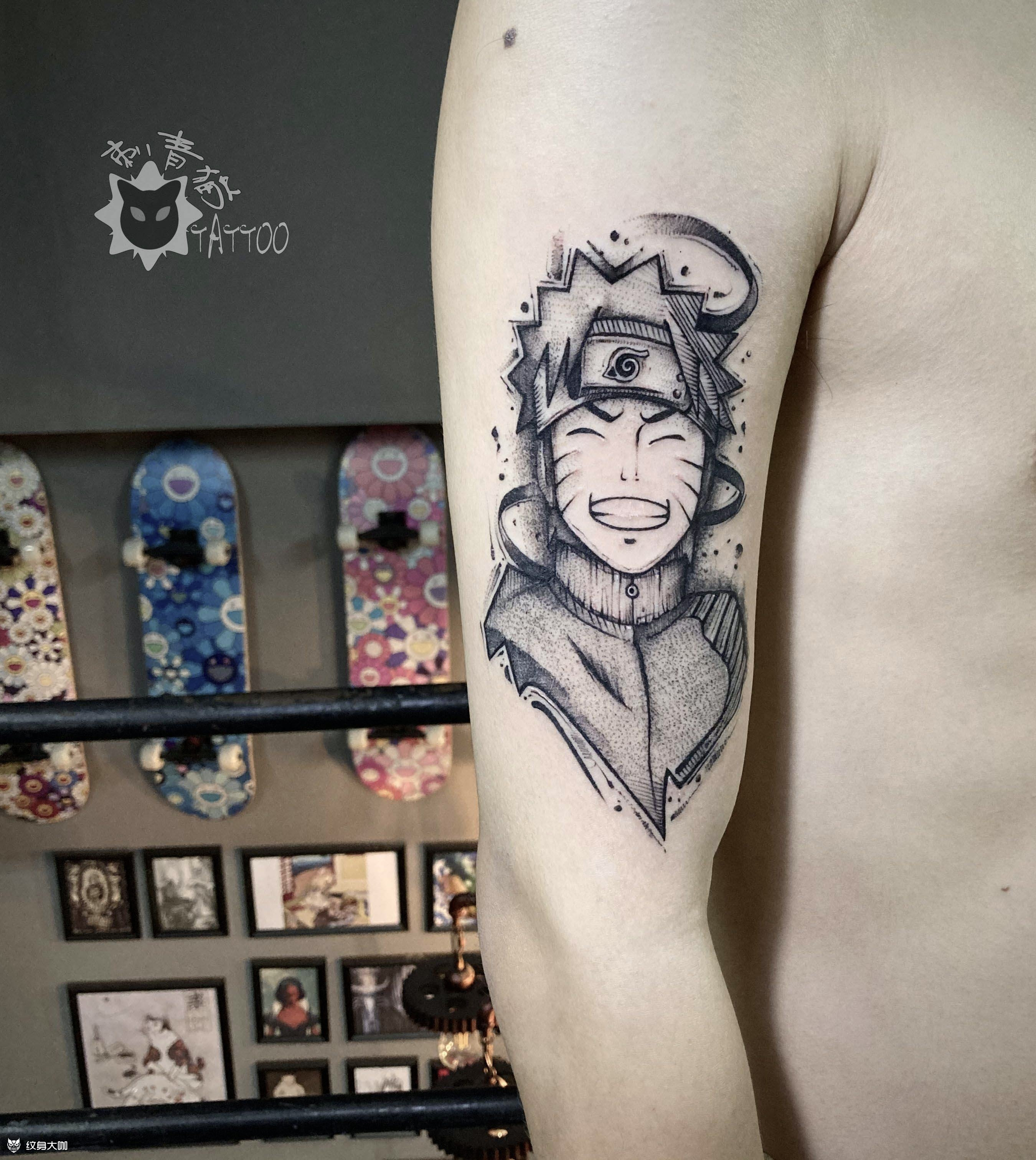 鸣人_纹身图案手稿图片_阿猫的纹身作品集