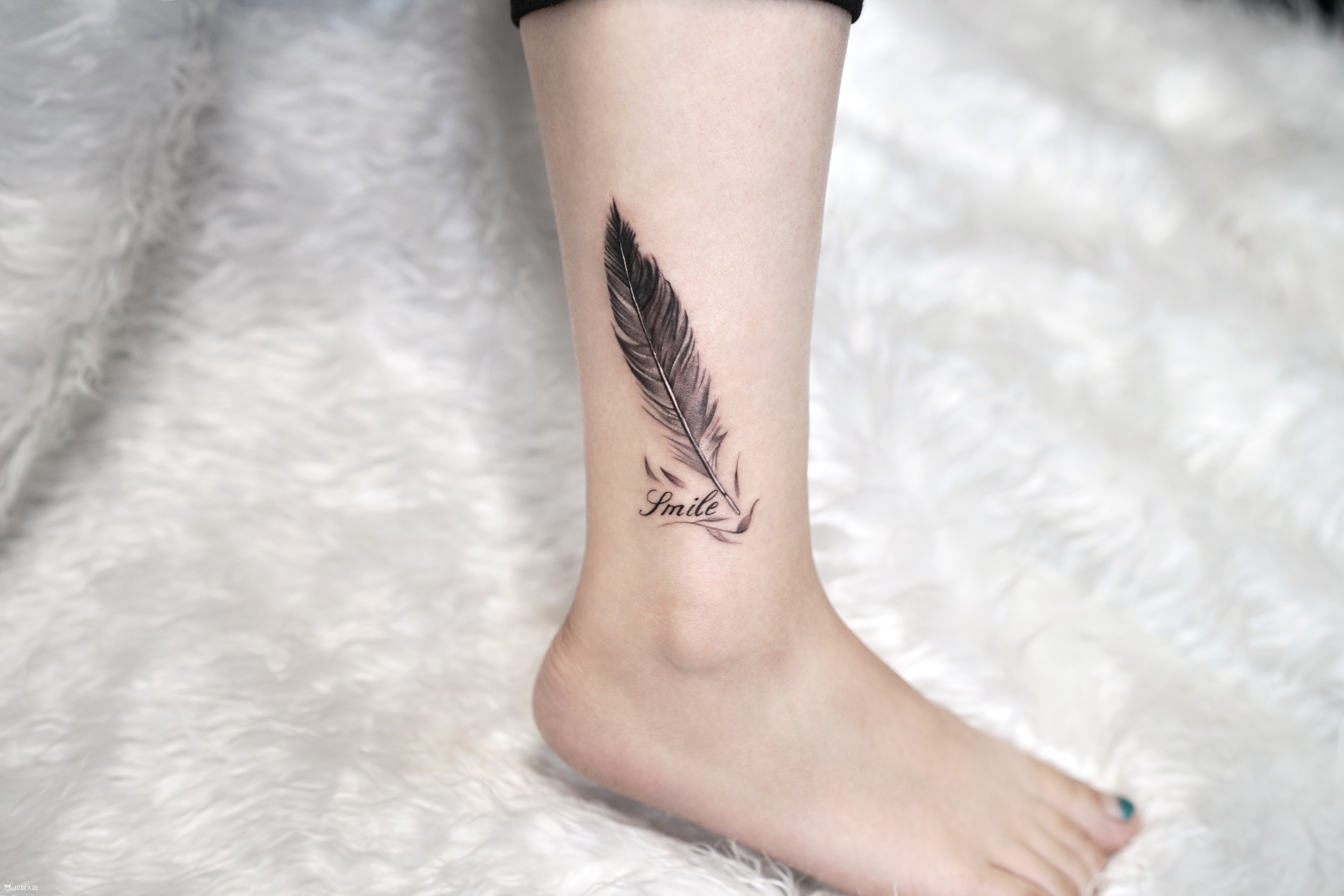 清新小羽毛_纹身图案手稿图片_十三的纹身作品集