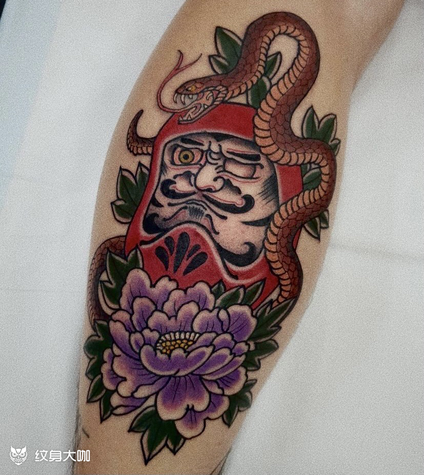 日式达摩_纹身图案手稿图片_jd的纹身作品集