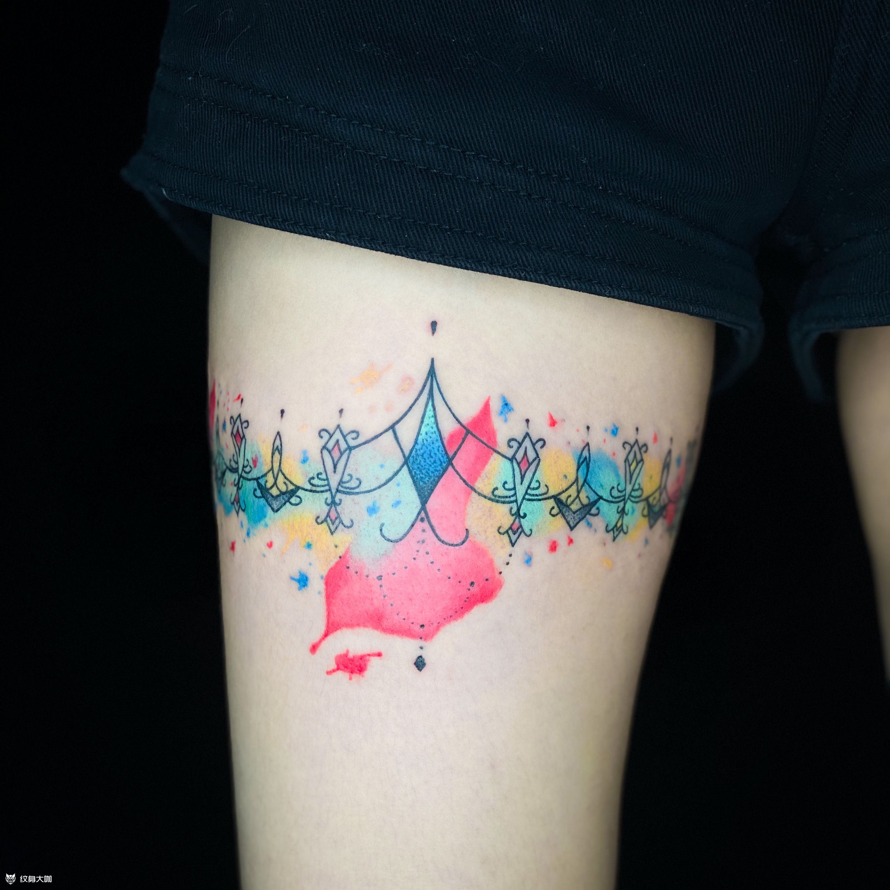 泼墨腿环_纹身图案手稿图片_灵功·吞er的纹身作品集