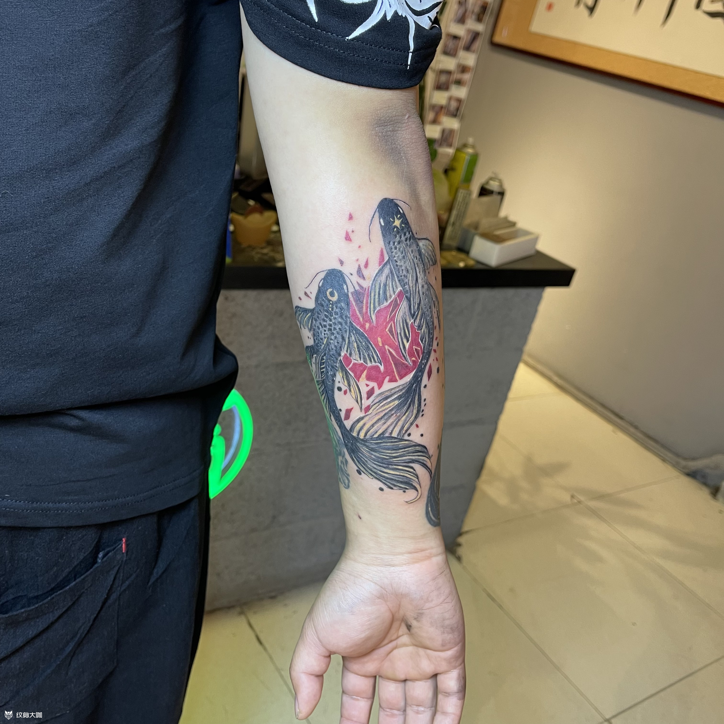 双鱼_纹身图案手稿图片_国洪嘉的纹身作品集