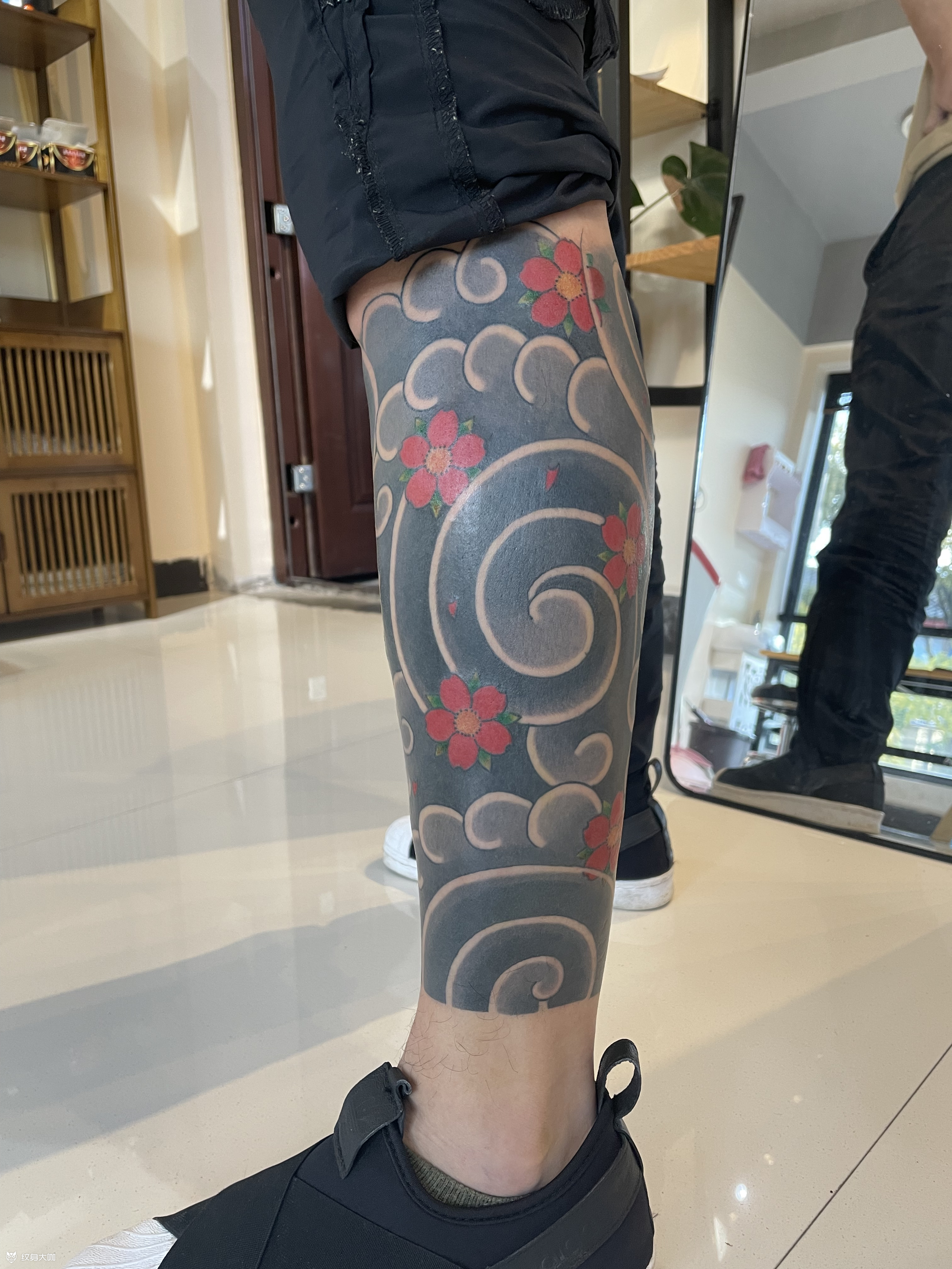 樱花包小腿_纹身吧社区 - 纹身大咖