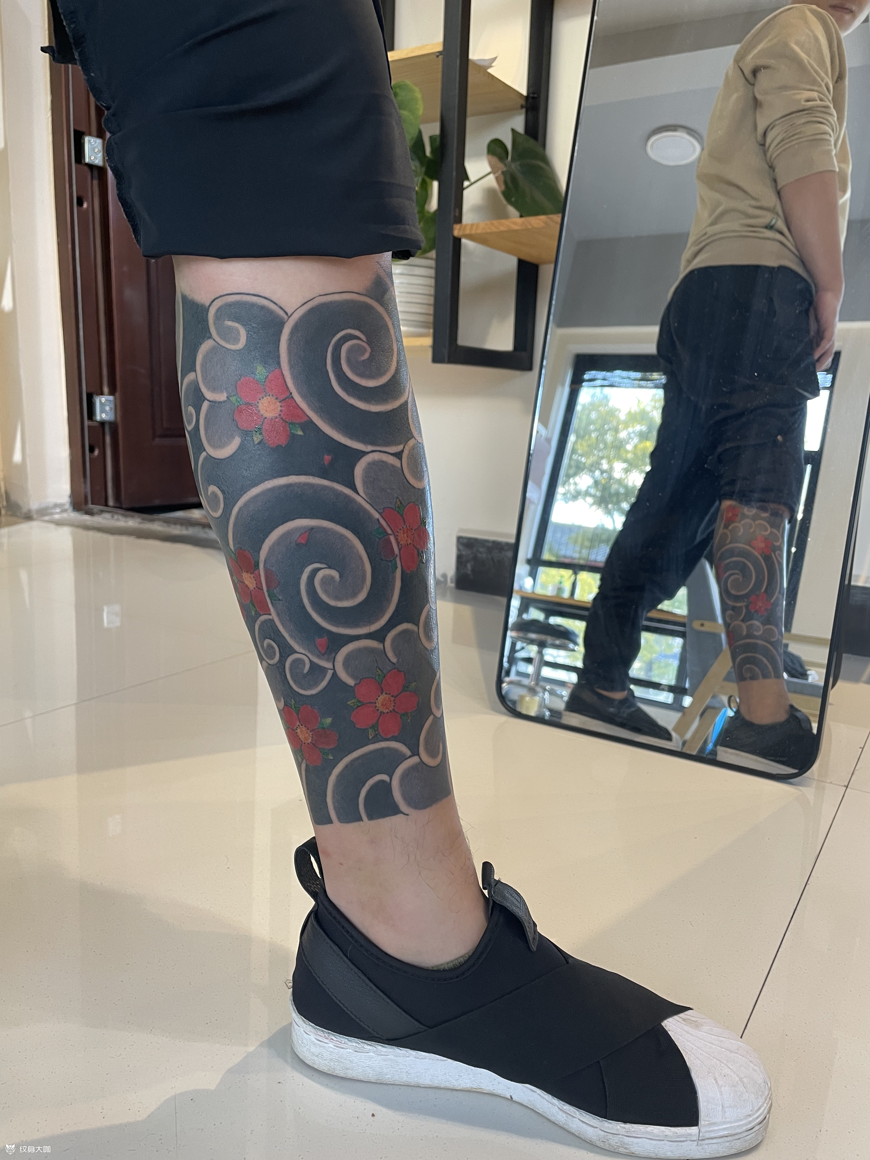 樱花包小腿_纹身吧社区 - 纹身大咖