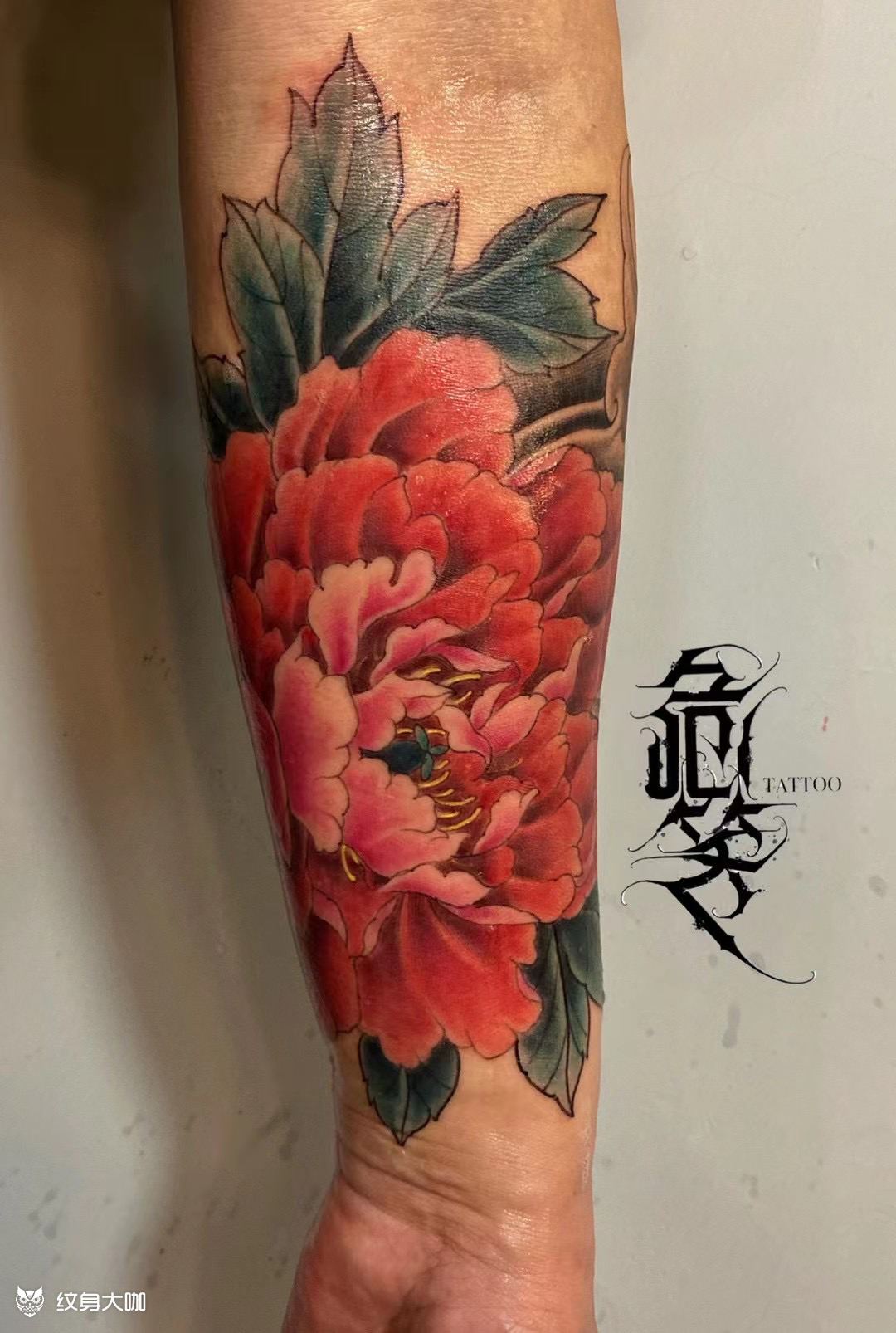 工笔画牡丹花_纹身吧社区 - 纹身大咖
