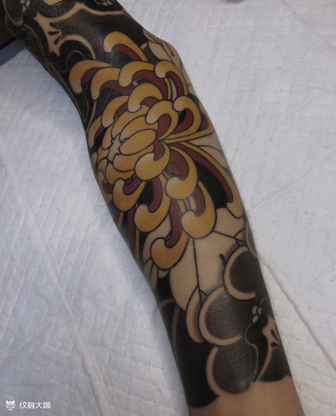 菊花臂_纹身图案手稿图片_峰子的纹身作品集