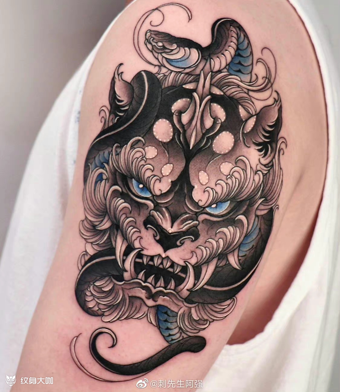 唐狮_纹身图案手稿图片_阿强的纹身作品集