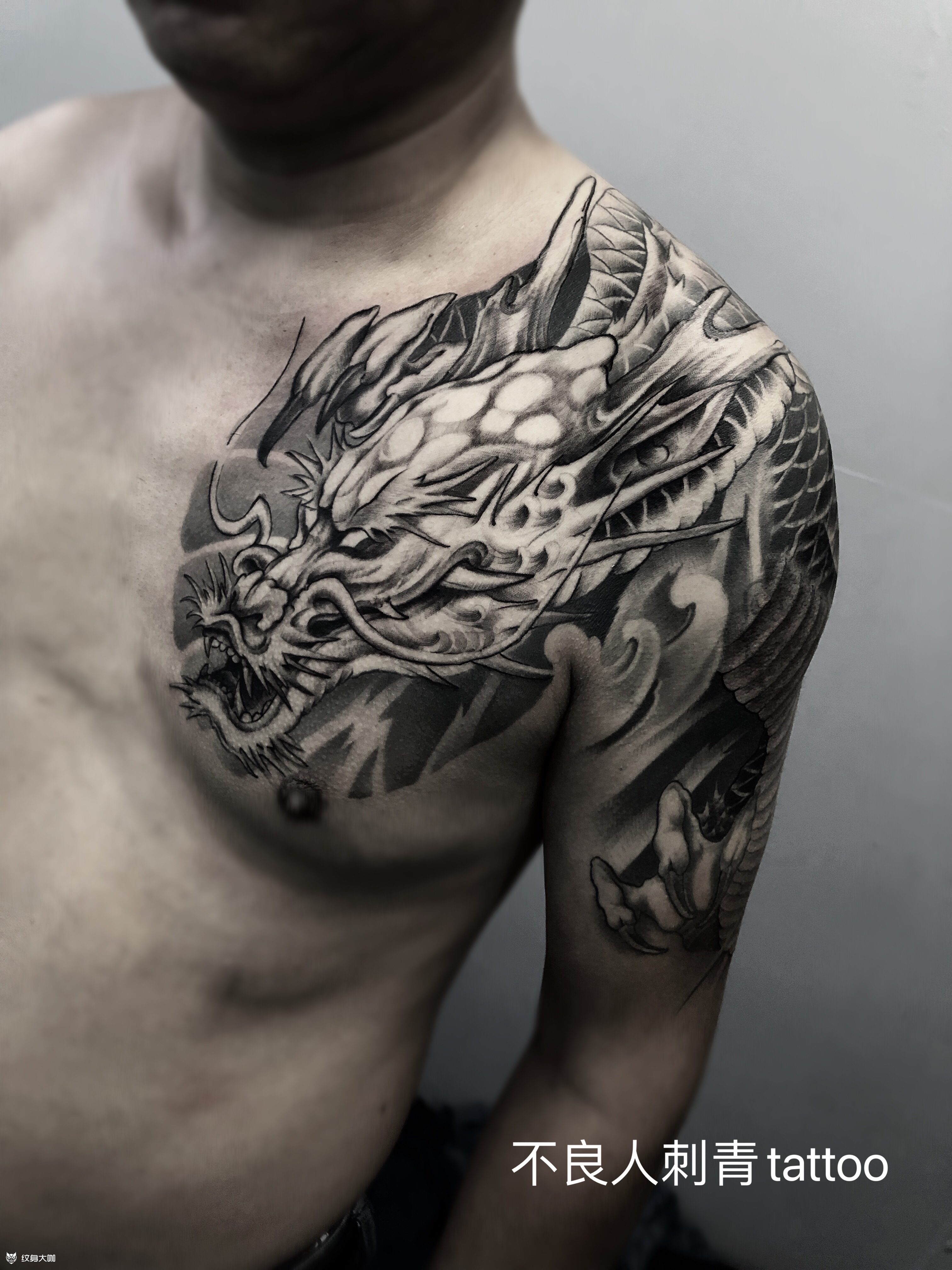 过肩龙_纹身图案手稿图片_ll的纹身作品集