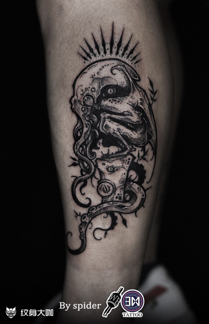 克苏鲁_纹身图案手稿图片_一蜘大蛛的纹身作品集