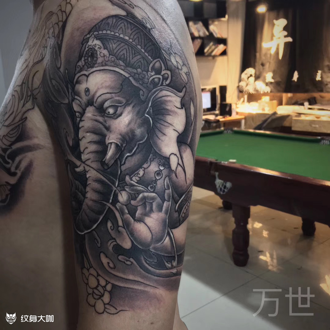 大臂象神_纹身图案手稿图片_万世的纹身作品集
