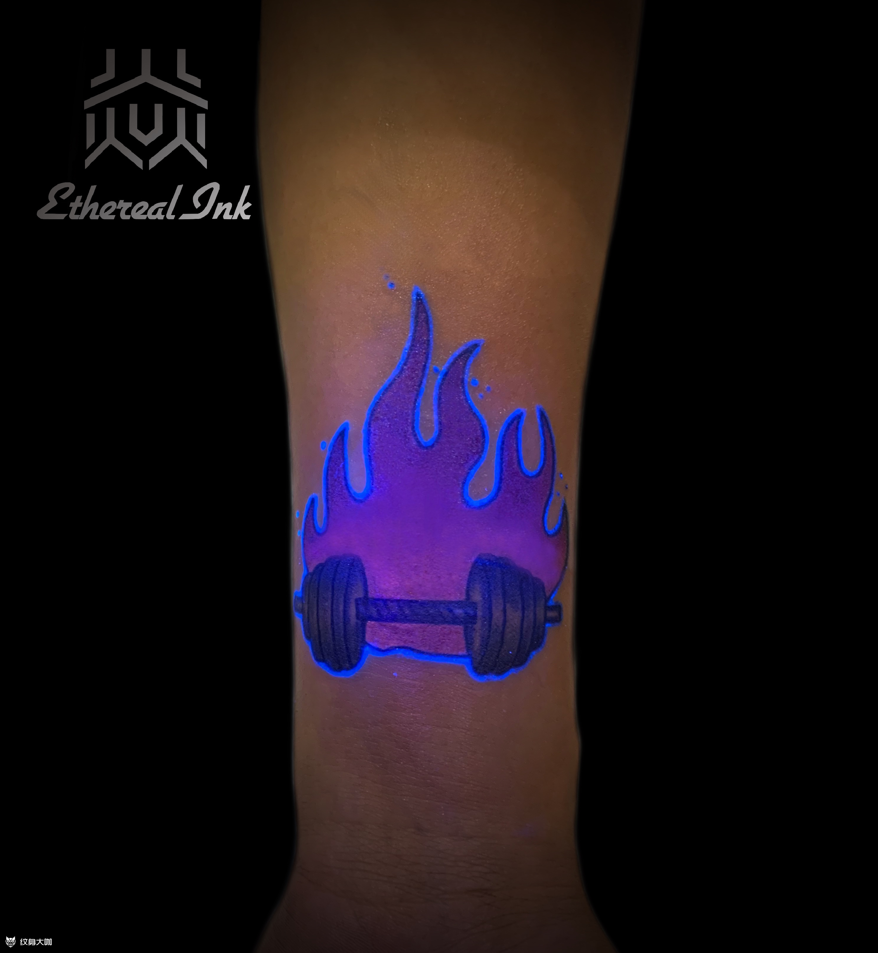 old school 哑铃_纹身图案手稿图片_hugo的纹身作品集