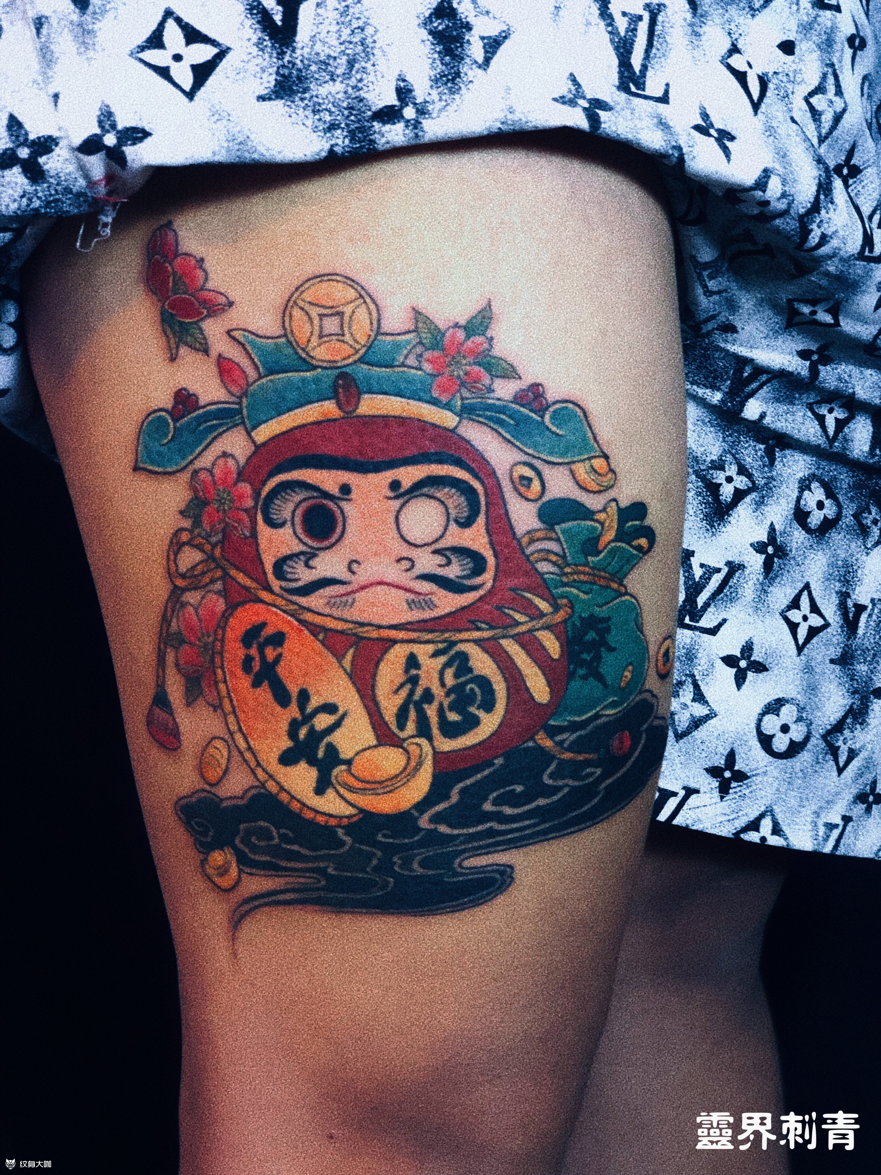 招财达摩蛋_纹身图案手稿图片_于建廷的纹身作品集