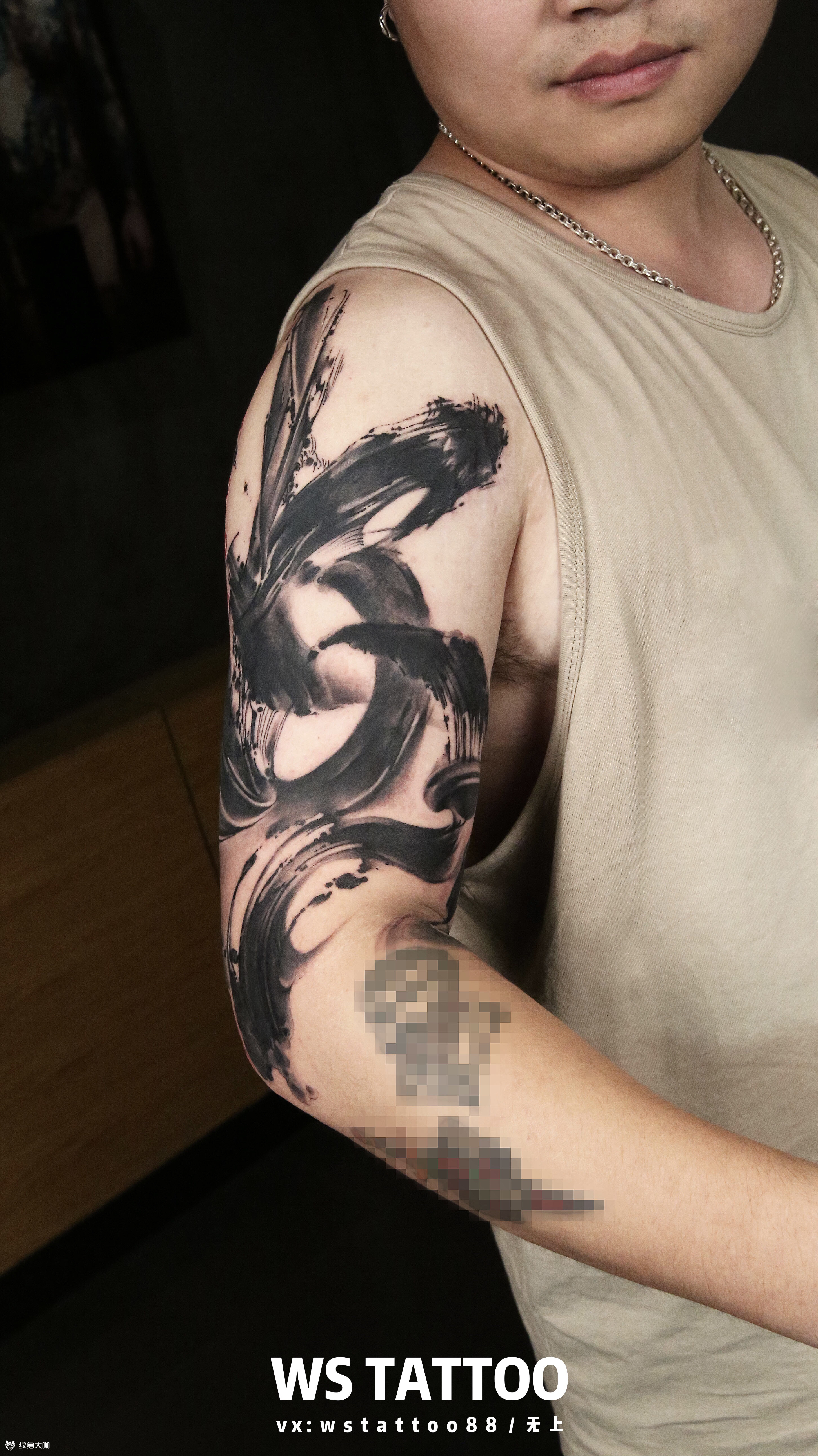 书法泼墨_纹身吧社区 - 纹身大咖