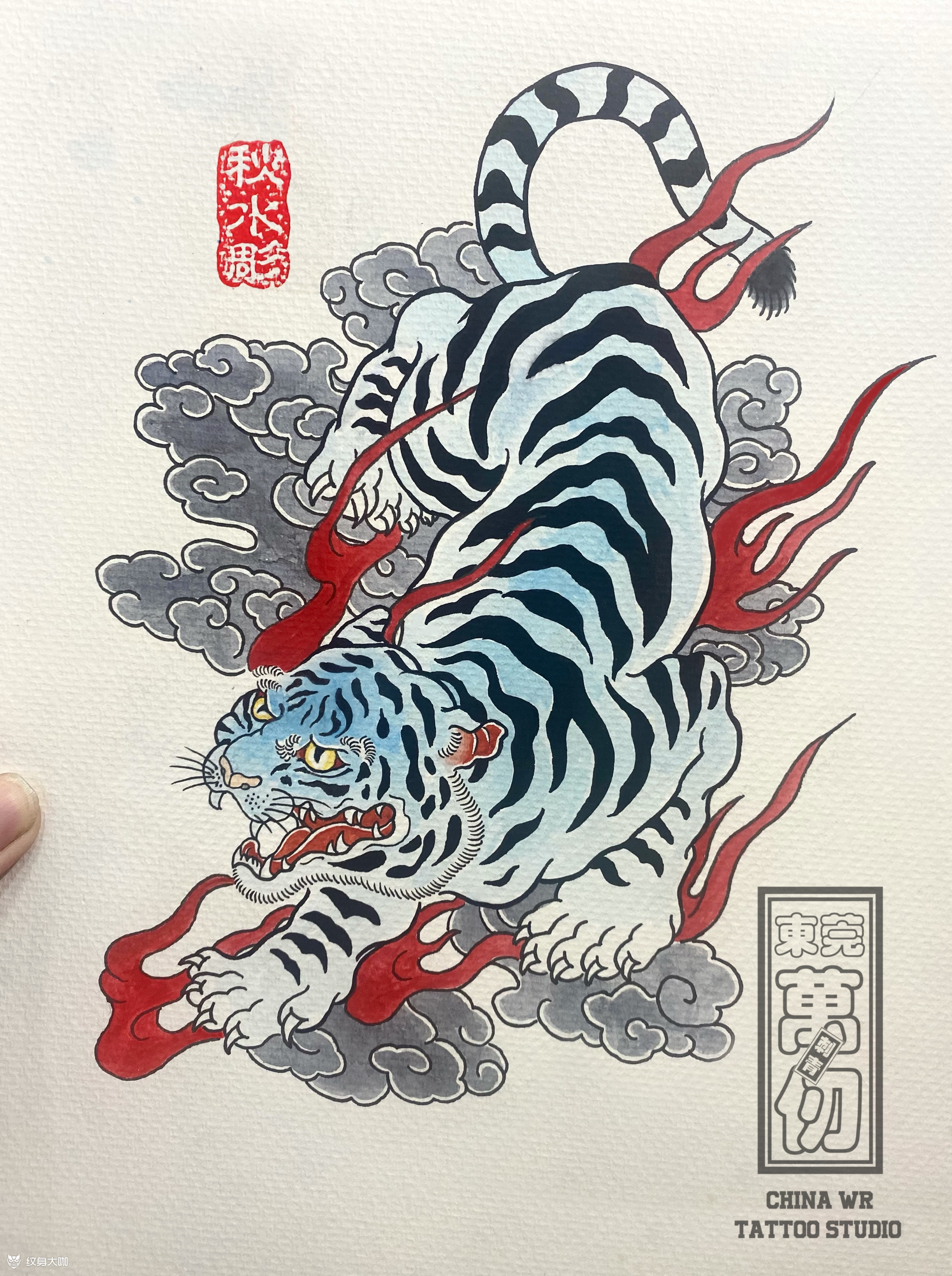 四灵神兽之一白虎特价手稿9215_纹身吧社区 - 纹身大咖
