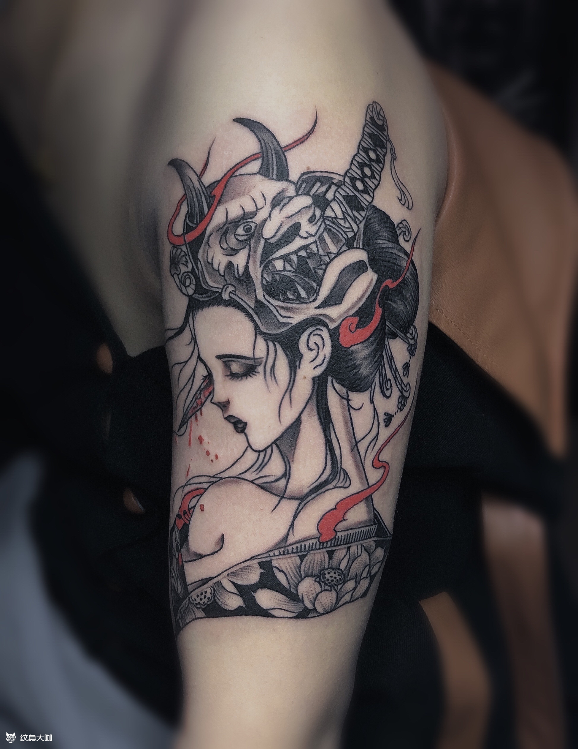 艺妓纹身小姐姐大臂美美哒艺妓_纹身吧社区 - 纹身大咖