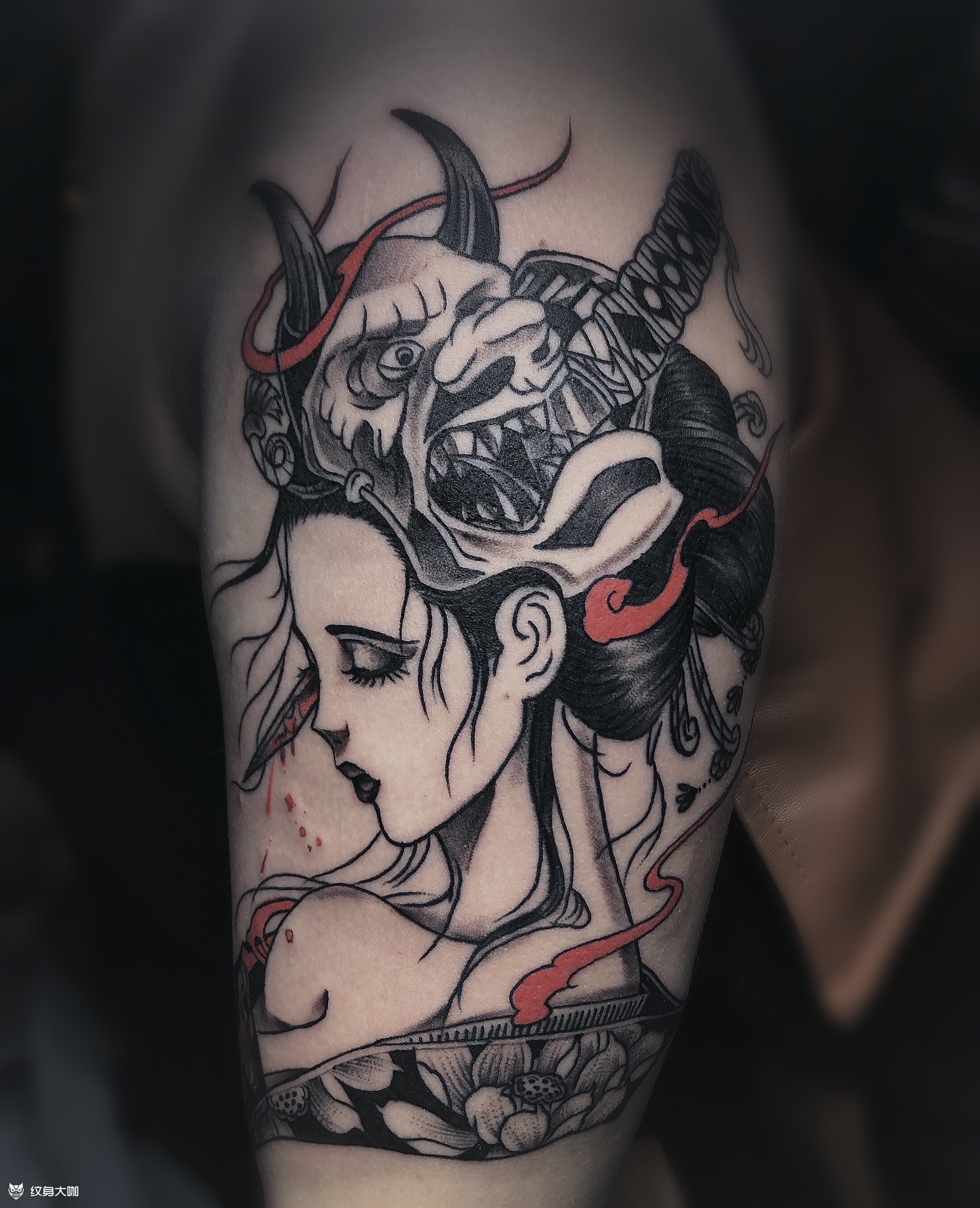 艺妓纹身小姐姐大臂美美哒艺妓_纹身吧社区 - 纹身大咖