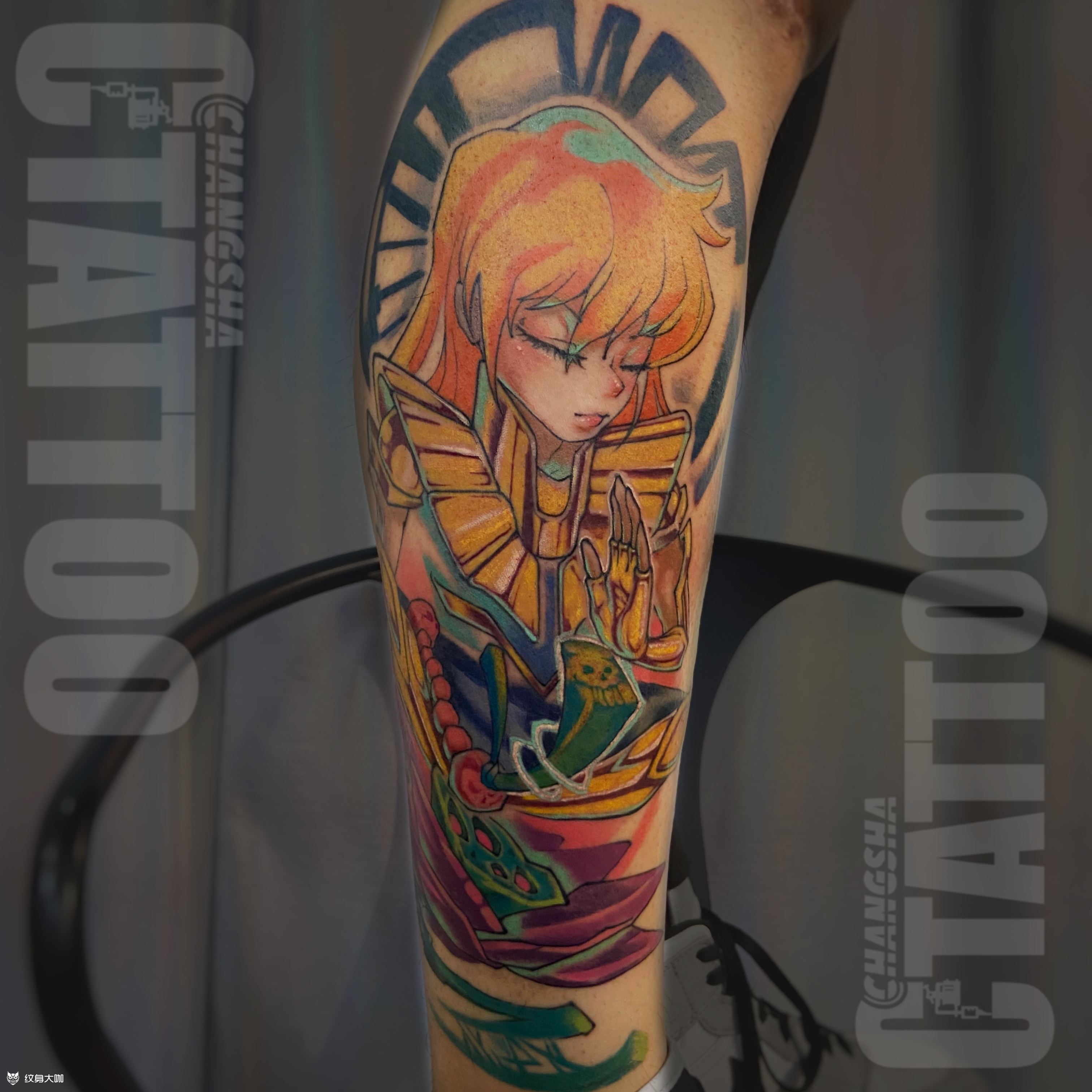 处女座沙加_纹身图案手稿图片_ce的纹身作品集