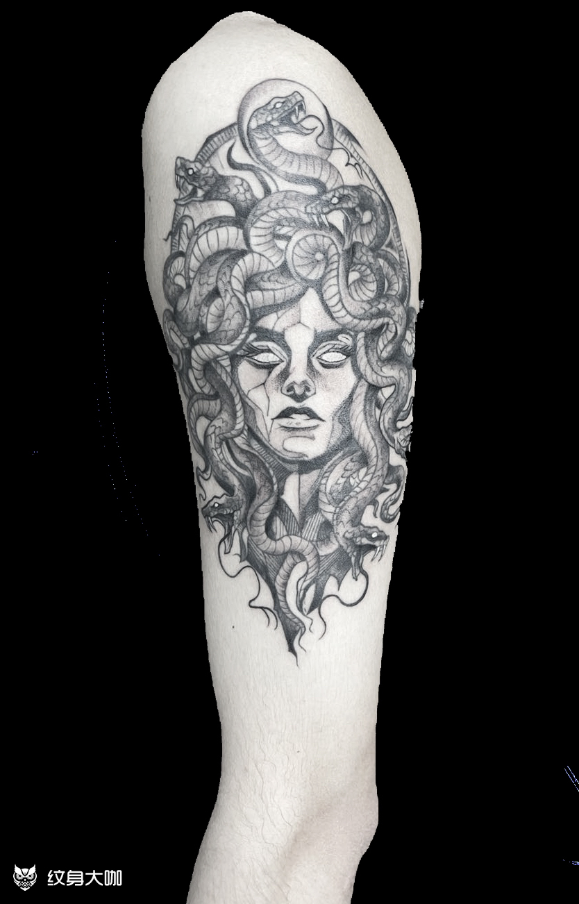 美杜莎_纹身图案手稿图片_suki的纹身作品集