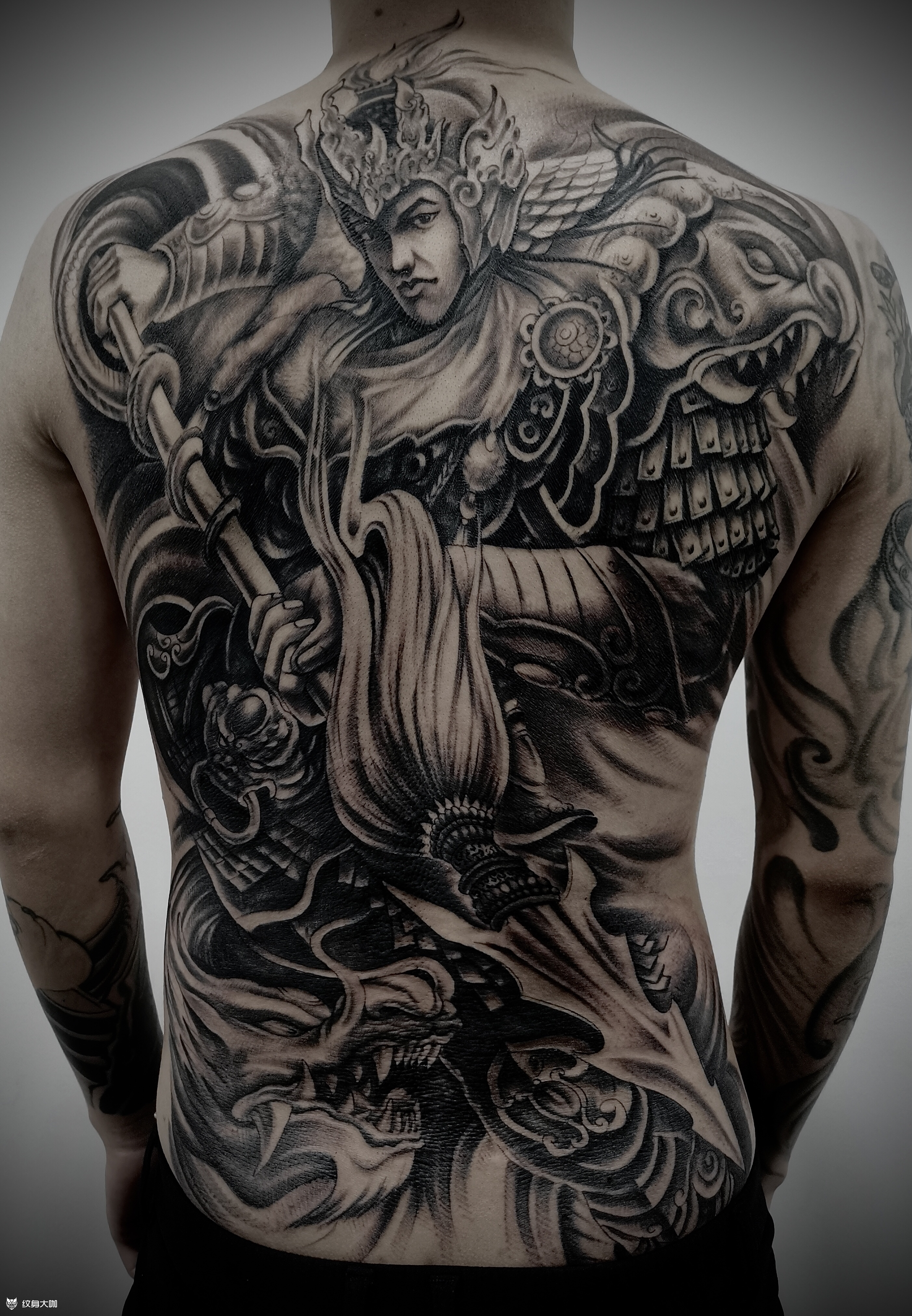 店内工作 满背赵云_纹身图案手稿图片_纹杰的纹身作品集