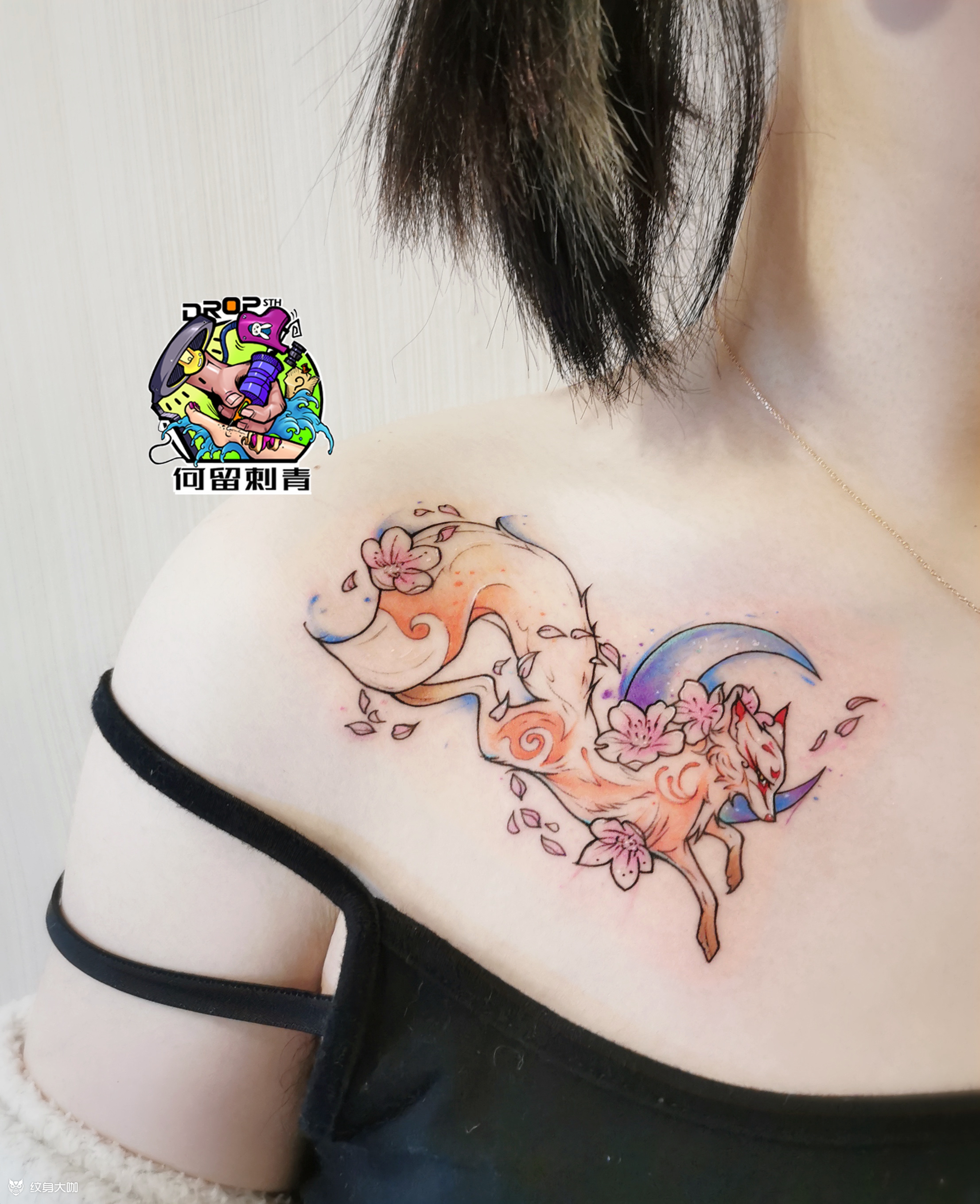 狐狸_纹身图案手稿图片_谢露的纹身作品集